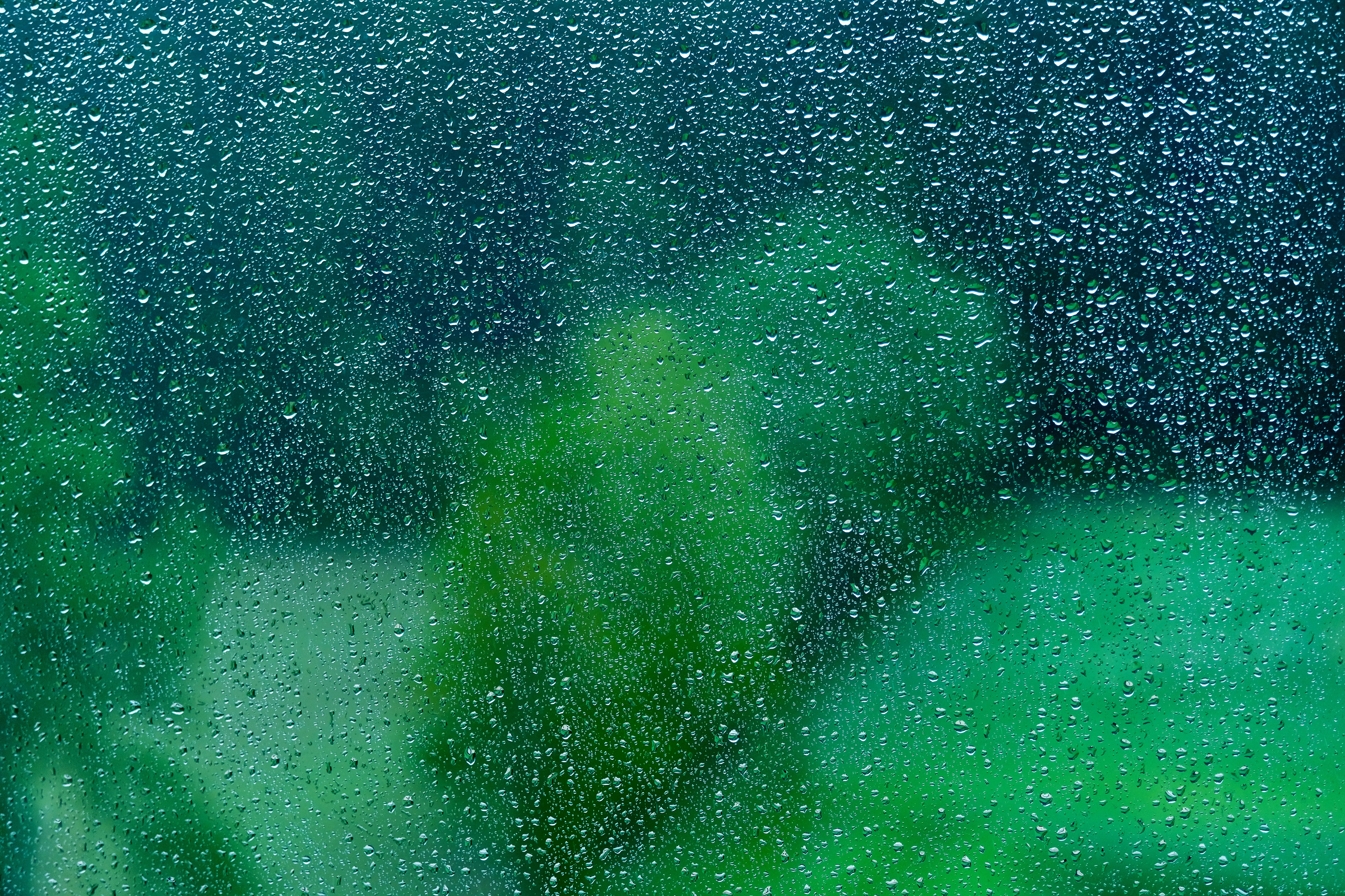 rain, transparent, green, drops, macro, wet, surface, glass Free Stock Photo