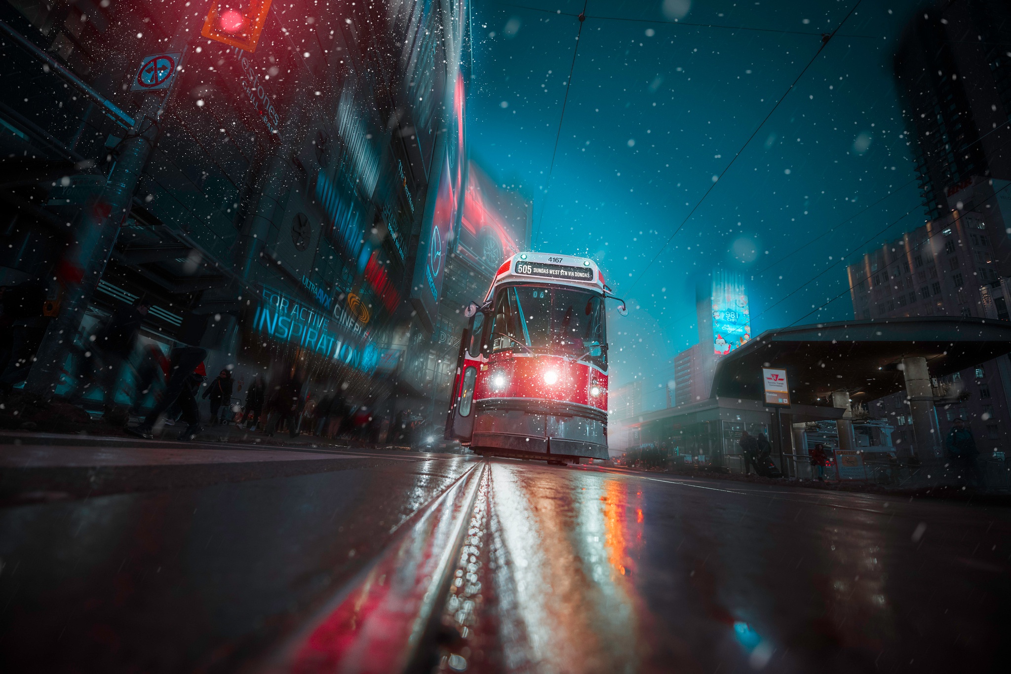 vehicles, tram, motion blur 4K