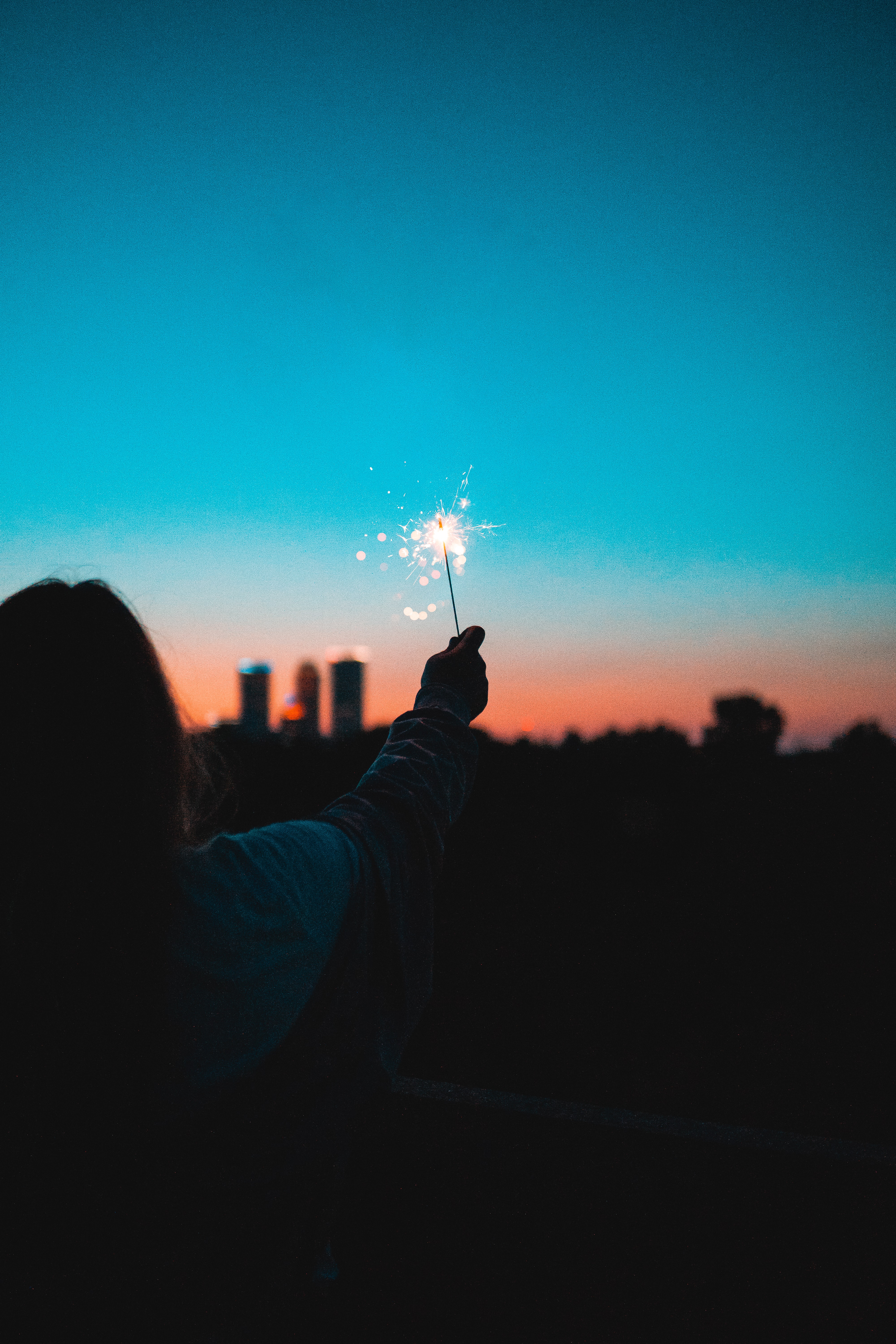 person, human, silhouette, hand, sparks, miscellanea, miscellaneous, bengal lights, sparklers