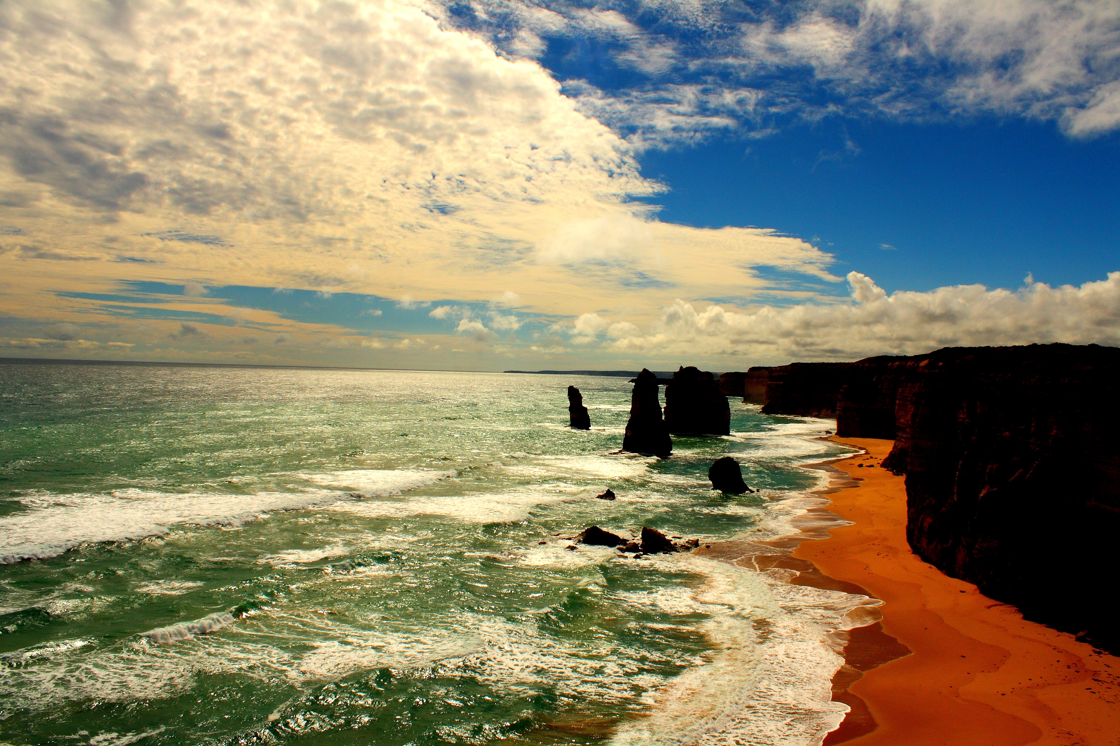 earth, the twelve apostles, australia, coastline, limestone stacks, sea, victoria (australia) 5K