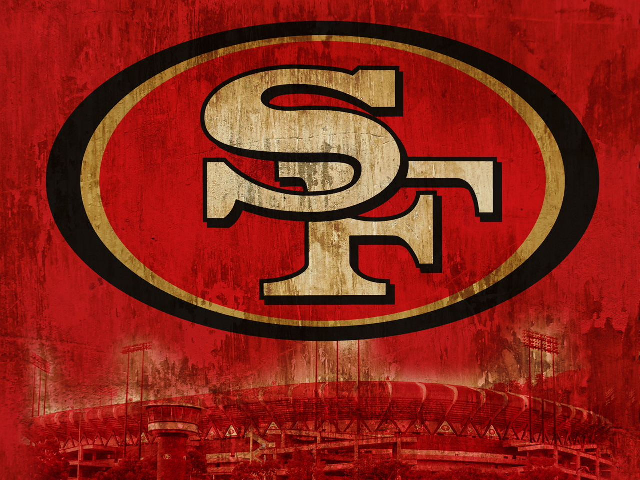 Download free Sf 49ers Logo In Red Wallpaper 