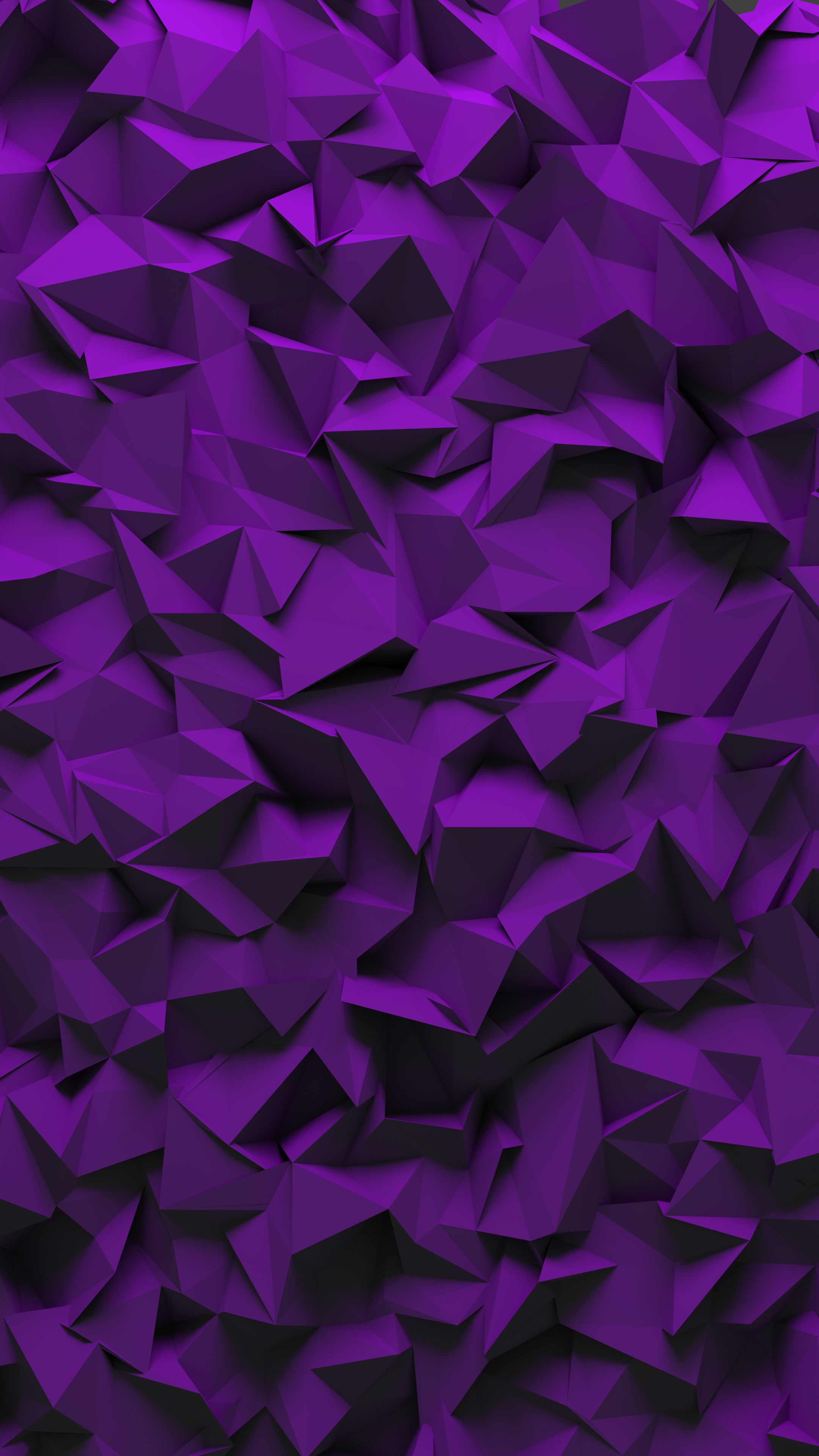 Download mobile wallpaper Violet, Triangles, Fragments, Texture, Textures, Volume, Purple for free.