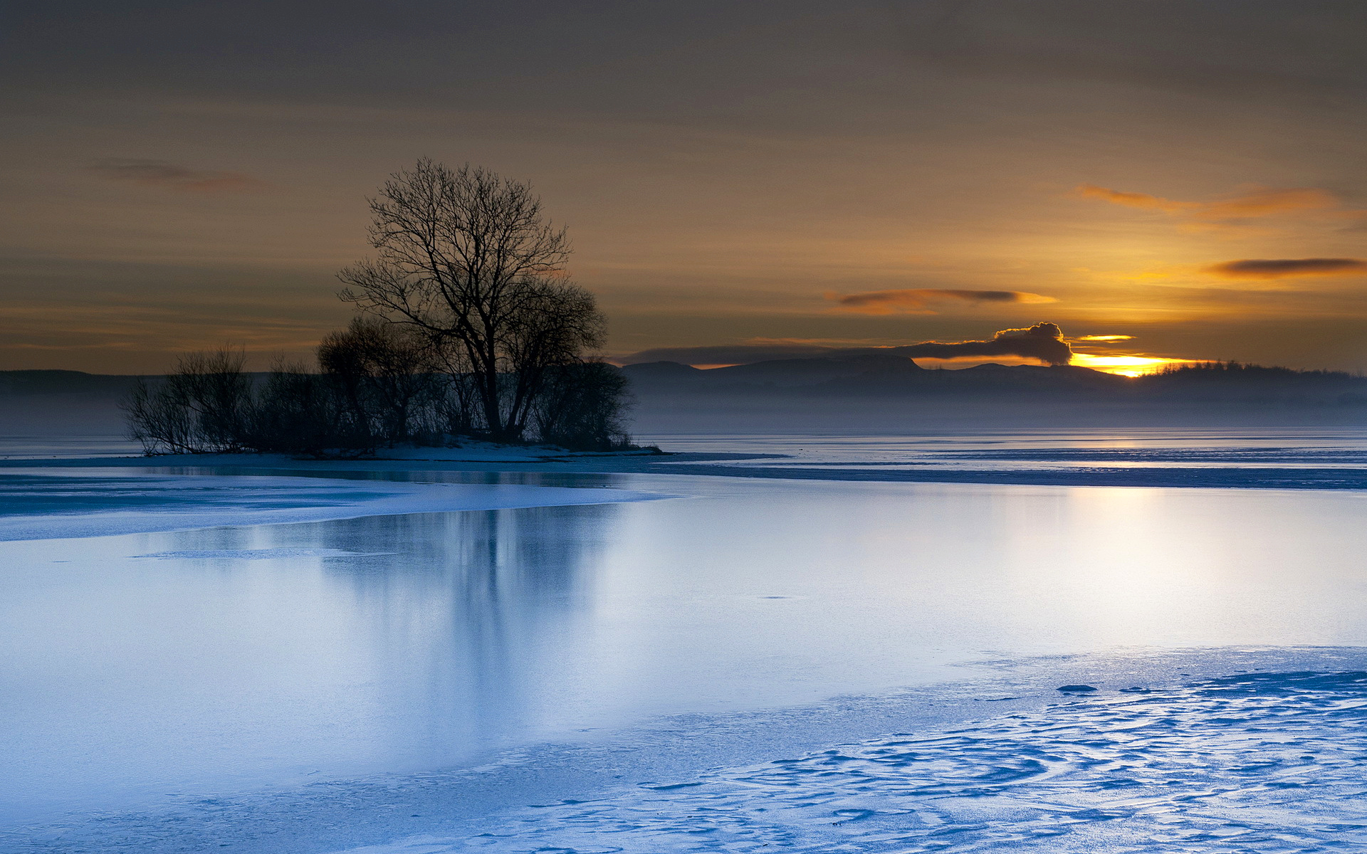 Free download wallpaper Winter, Nature, Water, Sunset, Ice, Fog, Fall, Earth on your PC desktop