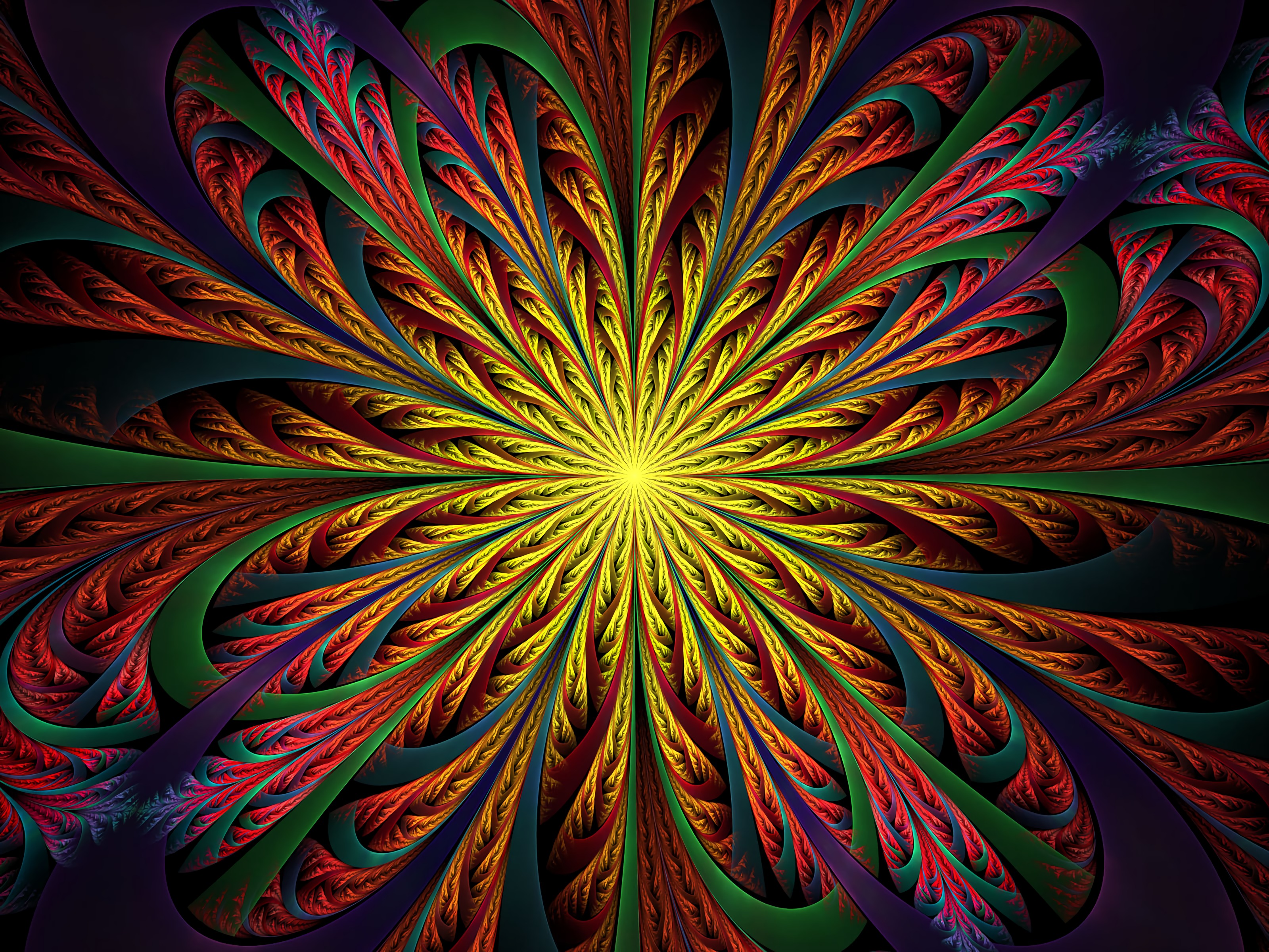 fractal, intricate, abstract, bright, multicolored, motley, pattern, confused