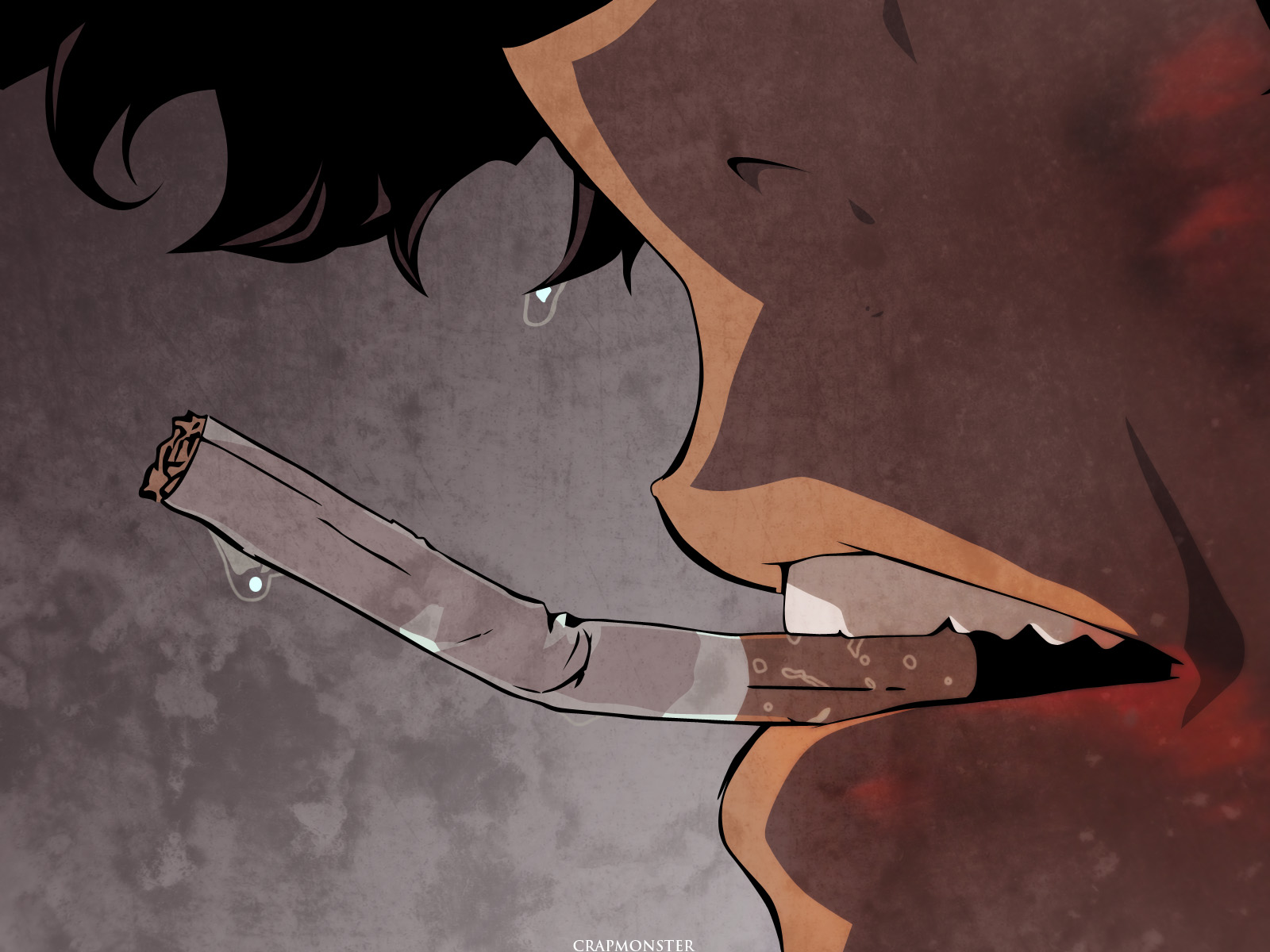 Сигарета во рту рисунки аниме