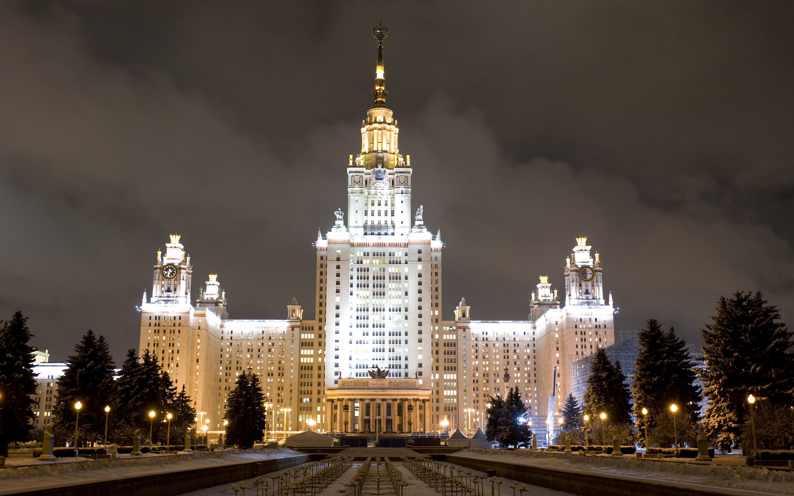 206556 скачать картинку москва, россия, университет, города, сделано человеком, здание, свет, ночь - обои и заставки бесплатно