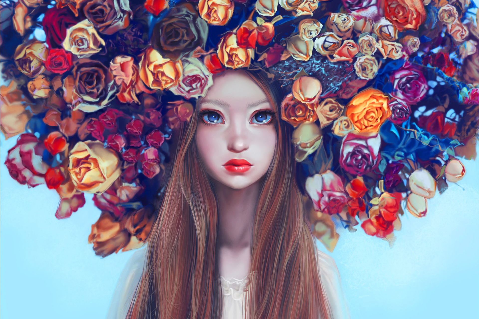 Art be beautiful. Девушка цветок арт. Портрет девушки с цветами. Цветы арты. Девушка с цветами арт.
