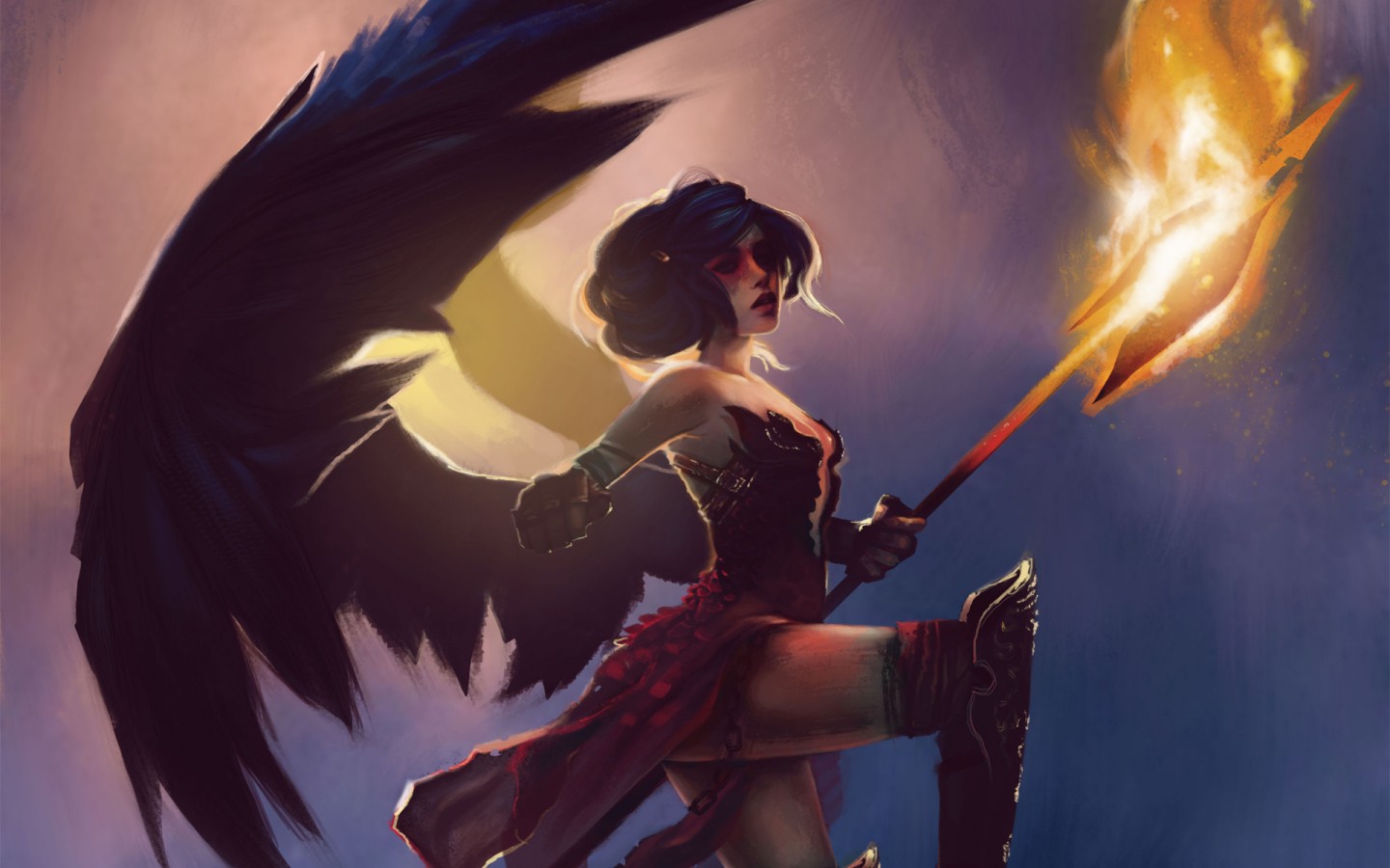 Девушка с мечом и крыльями