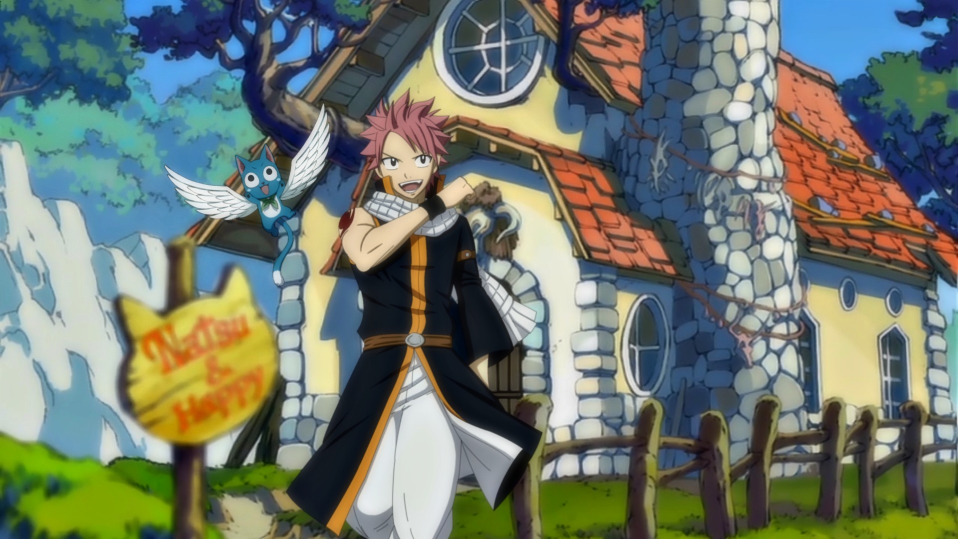 anime, fairy tail, happy (fairy tail), natsu dragneel Aesthetic wallpaper