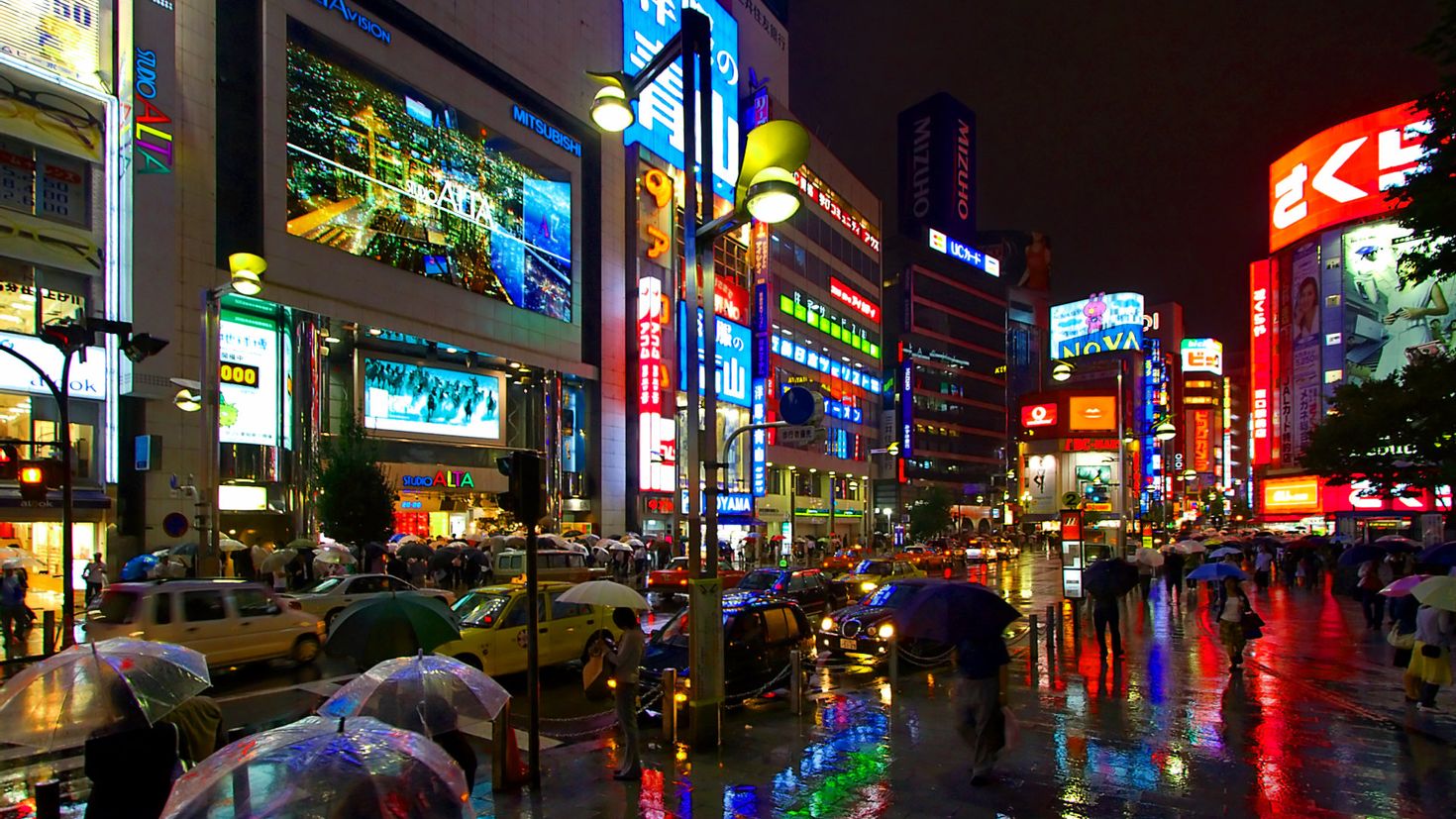 Япония Токио. Синдзюку ночной Токио 1938. Чайна Таун в Токио. Рекламные экраны улица Токио.