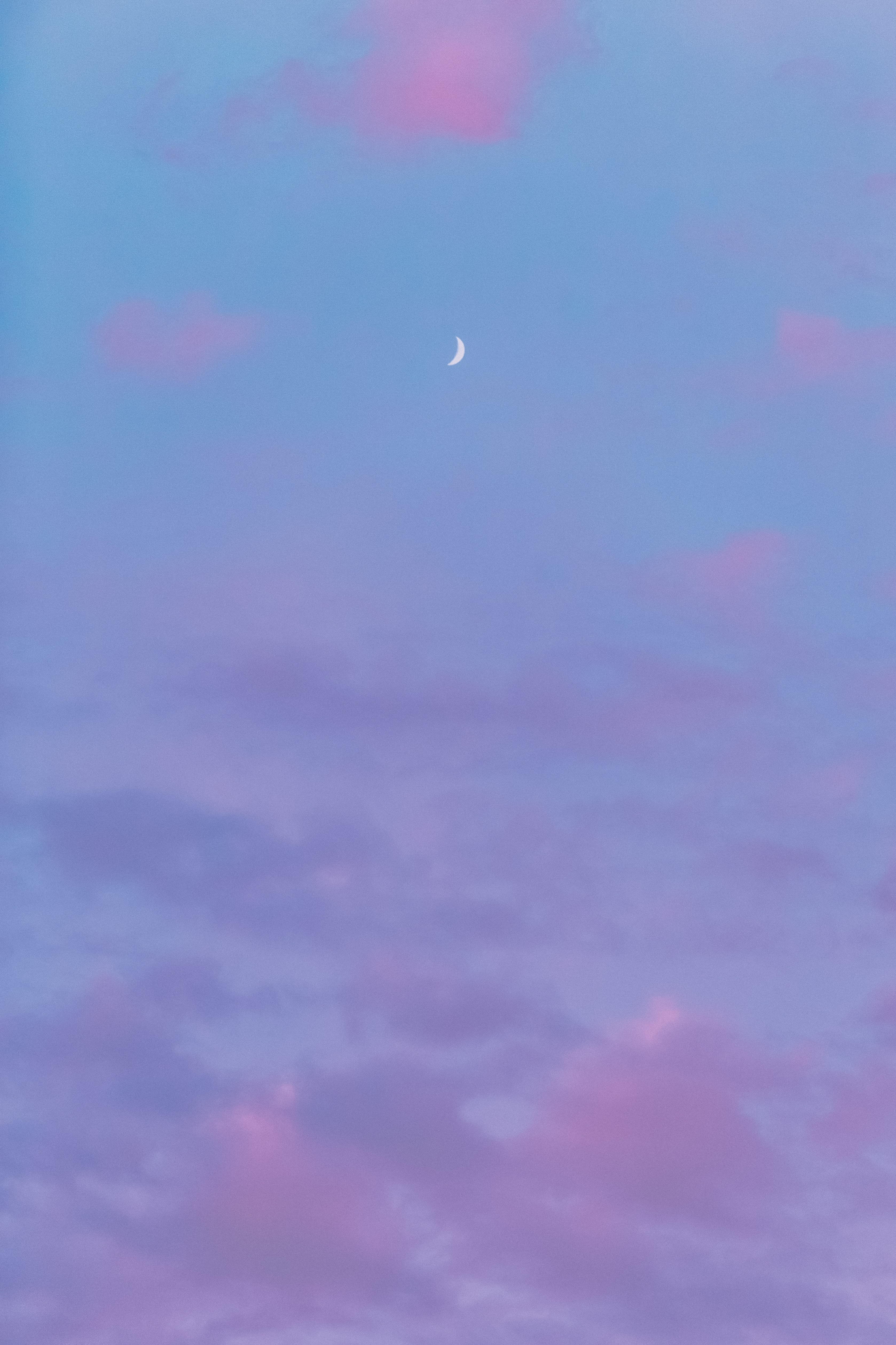 Download mobile wallpaper Clouds, Sky, Nature, Moon, Minimalism for free.
