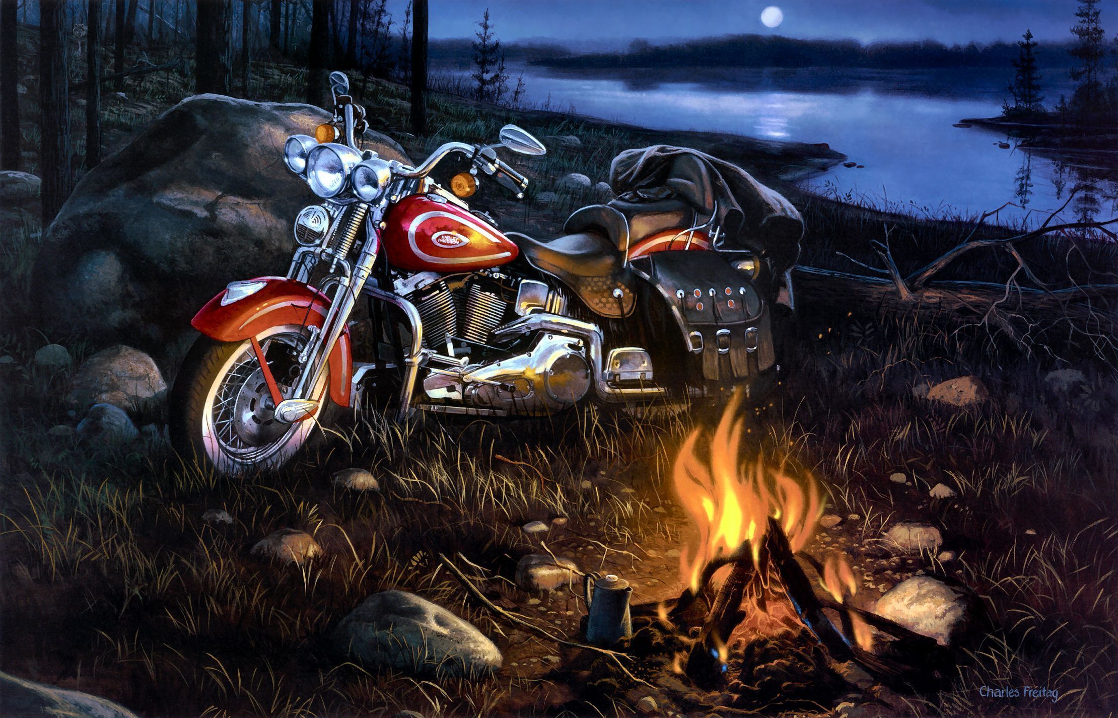 Харлей Дэвидсон мотоциклы пейзаж