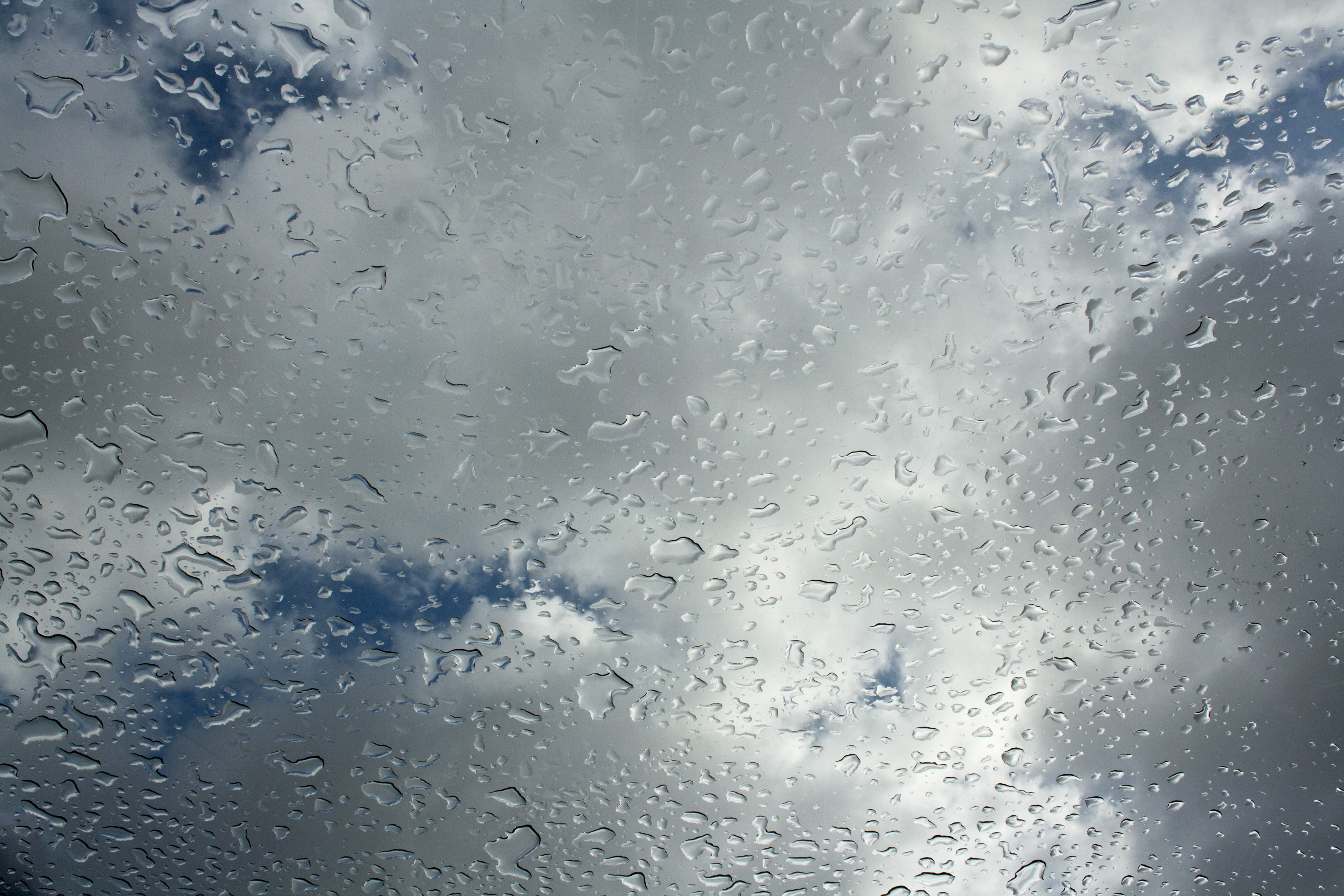 Download mobile wallpaper Sky, Macro, Water, Drops, Glass for free.