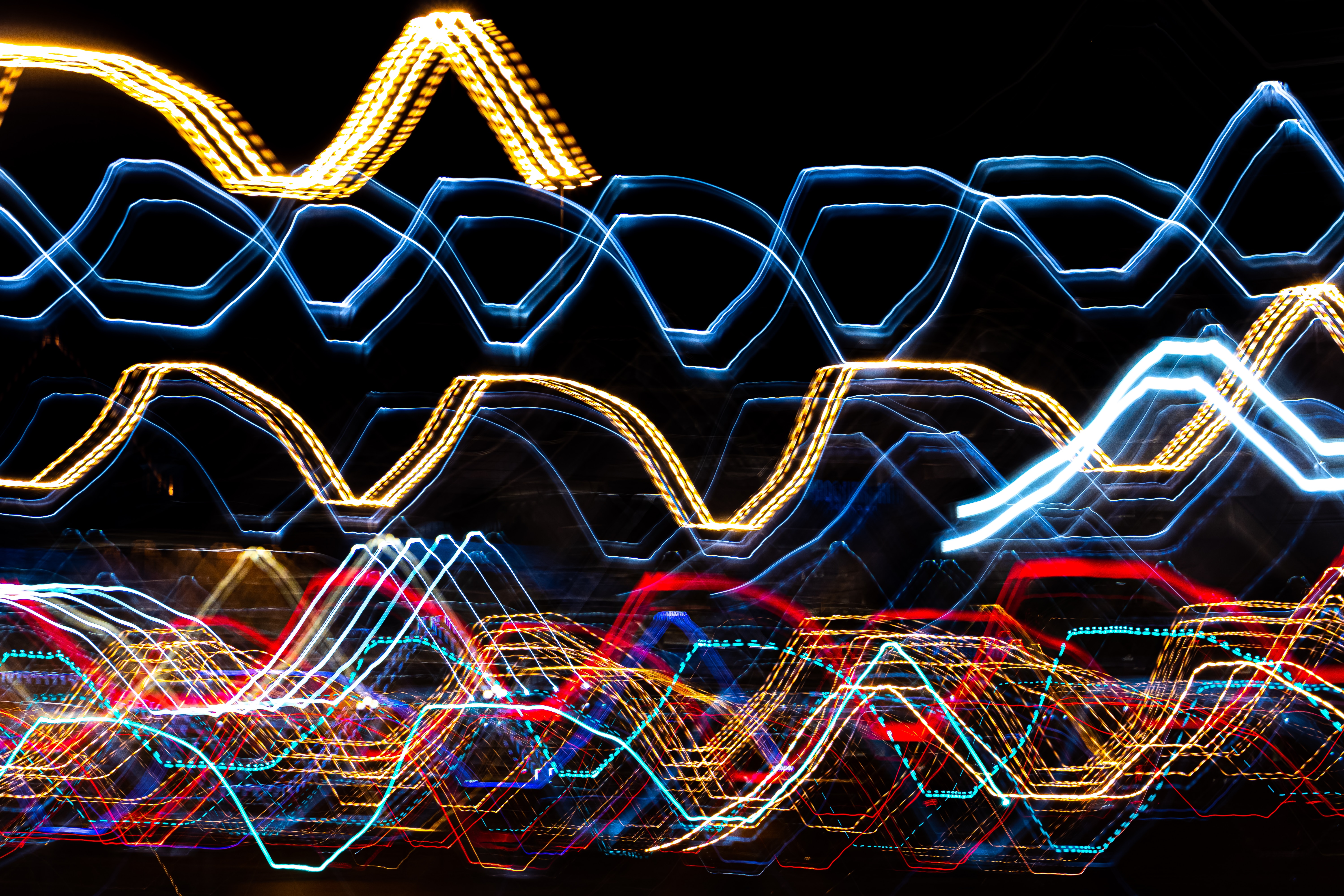 Free download wallpaper Abstract, Light, Motley, Movement, Long Exposure, Shine, Multicolored, Traffic, Lines on your PC desktop