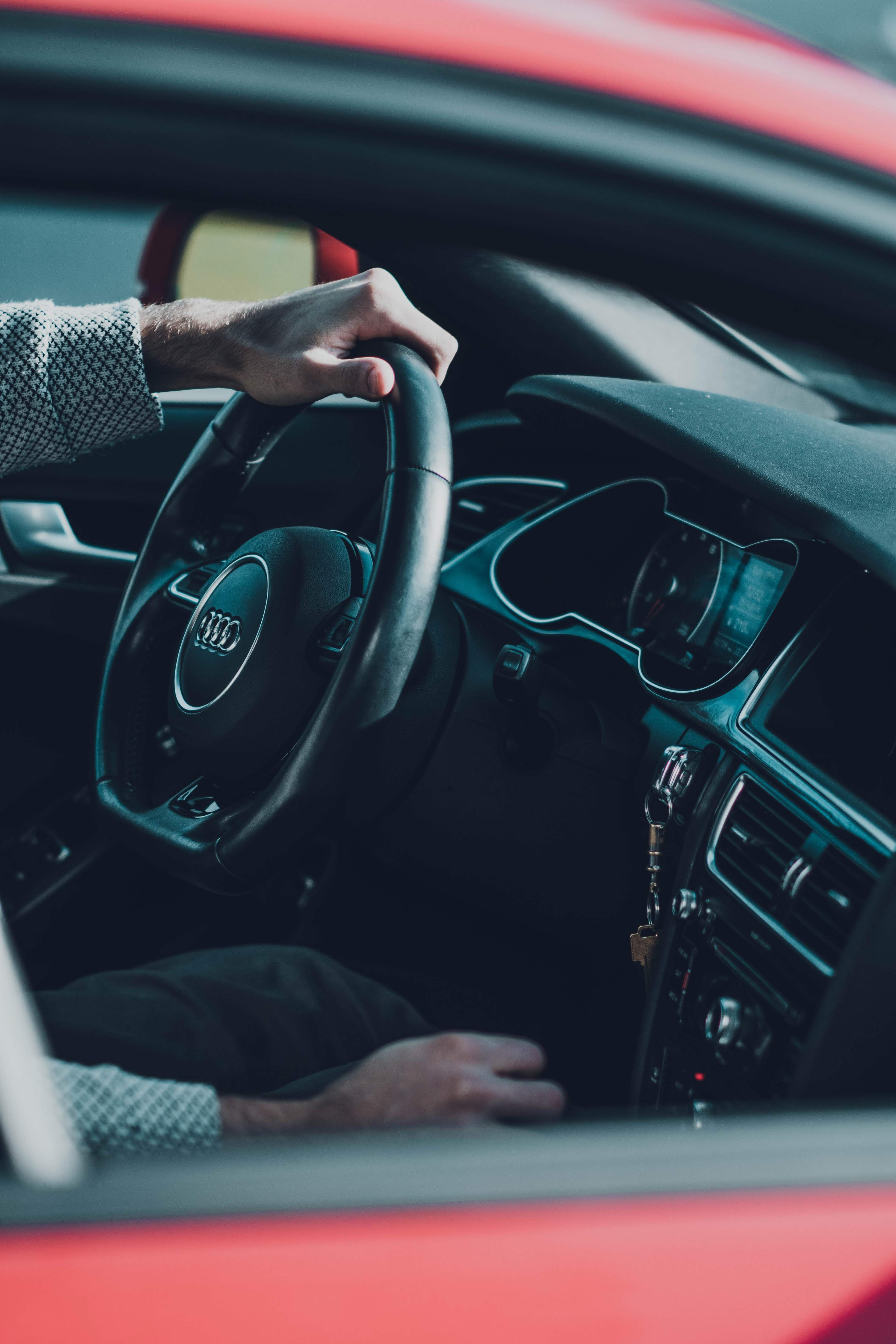 steering wheel, audi, cars, car, hands, rudder cellphone