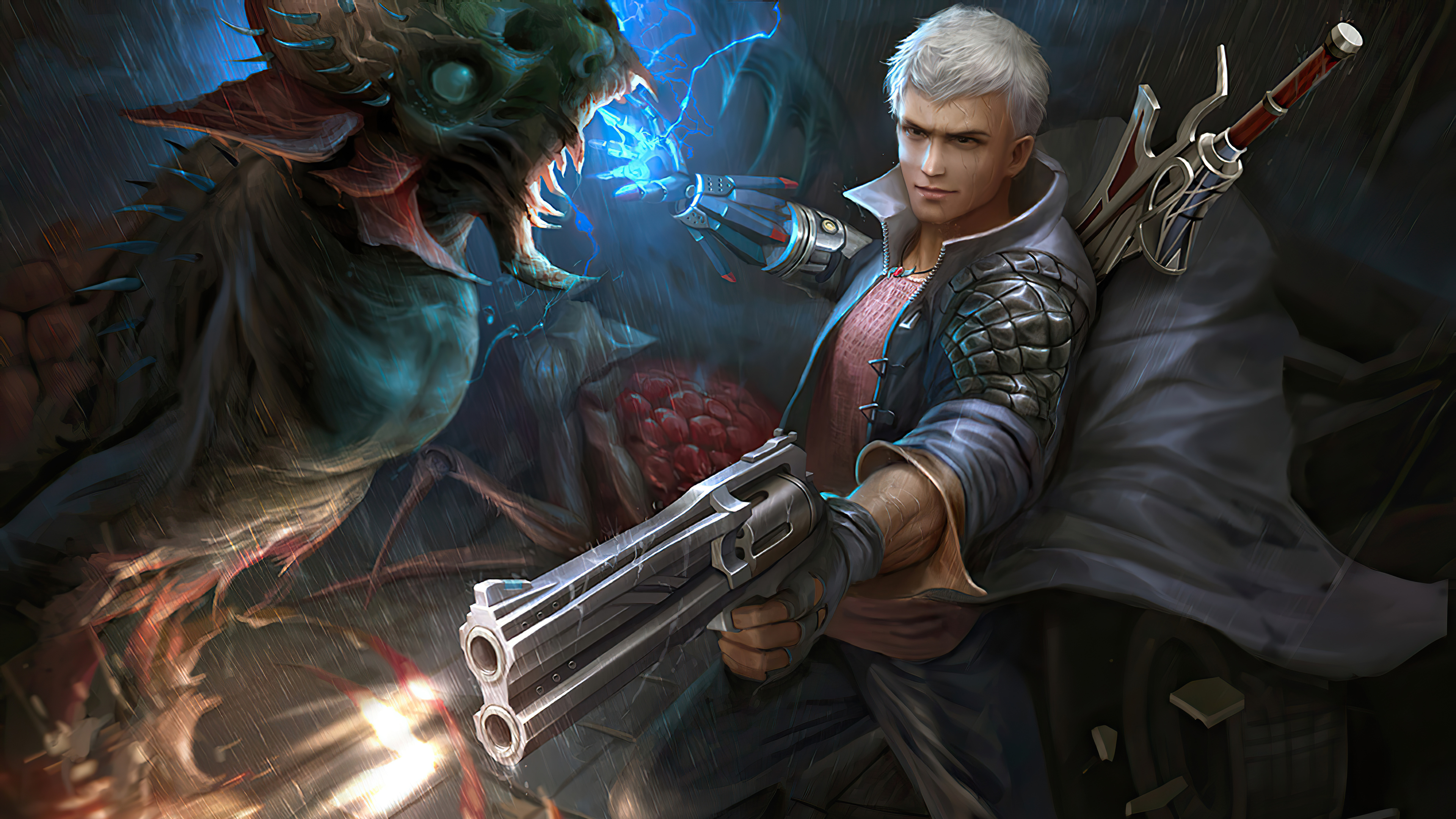 Dante, Devil May Cry, artwork, video game, 480x800 wallpaper