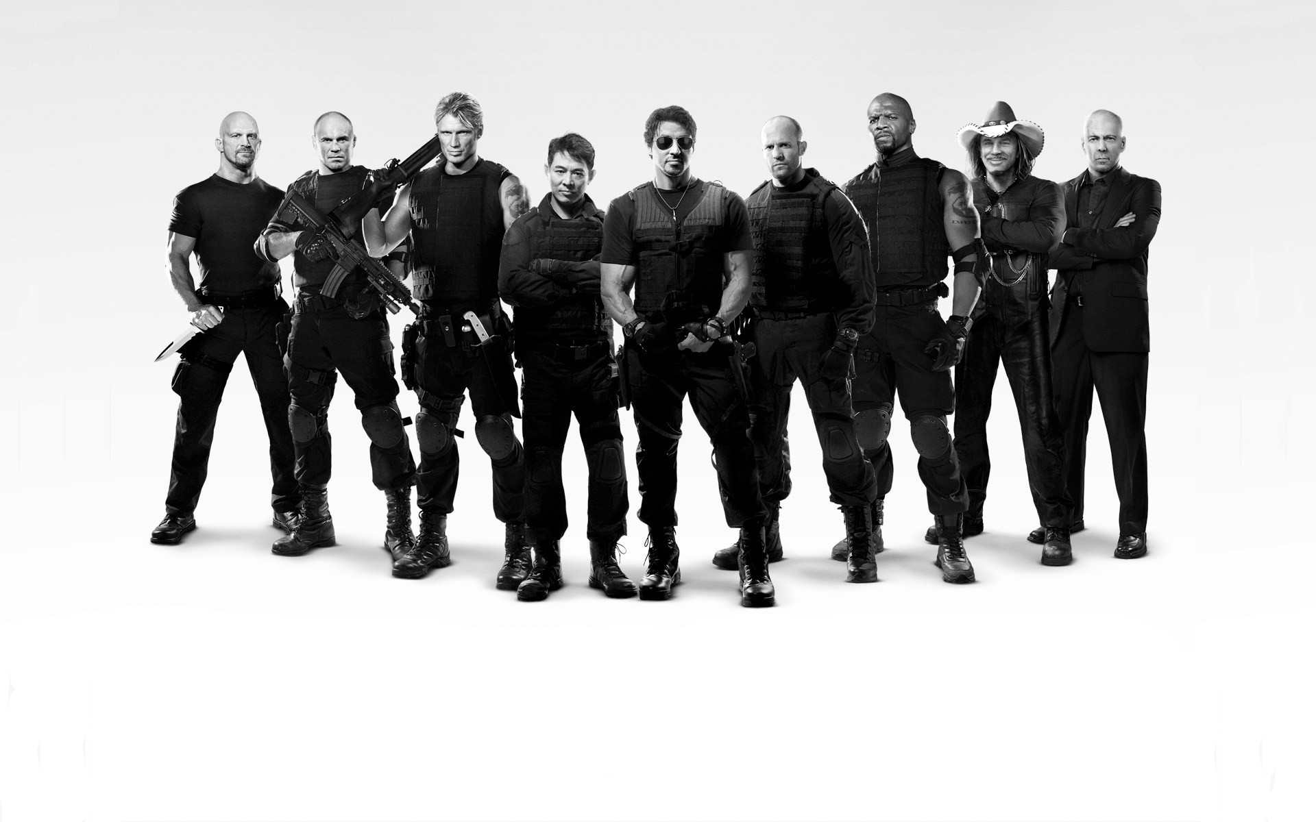 movie, the expendables, barney ross, bruce willis, church (the expendables), dan paine, dolph lundgren, gunnar jensen, hale caesar, jason statham, jet li, lee christmas, mickey rourke, randy couture, steve austin, sylvester stallone, terry crews, toll road, tool (the expendables), yin yang (the expendables) Full HD