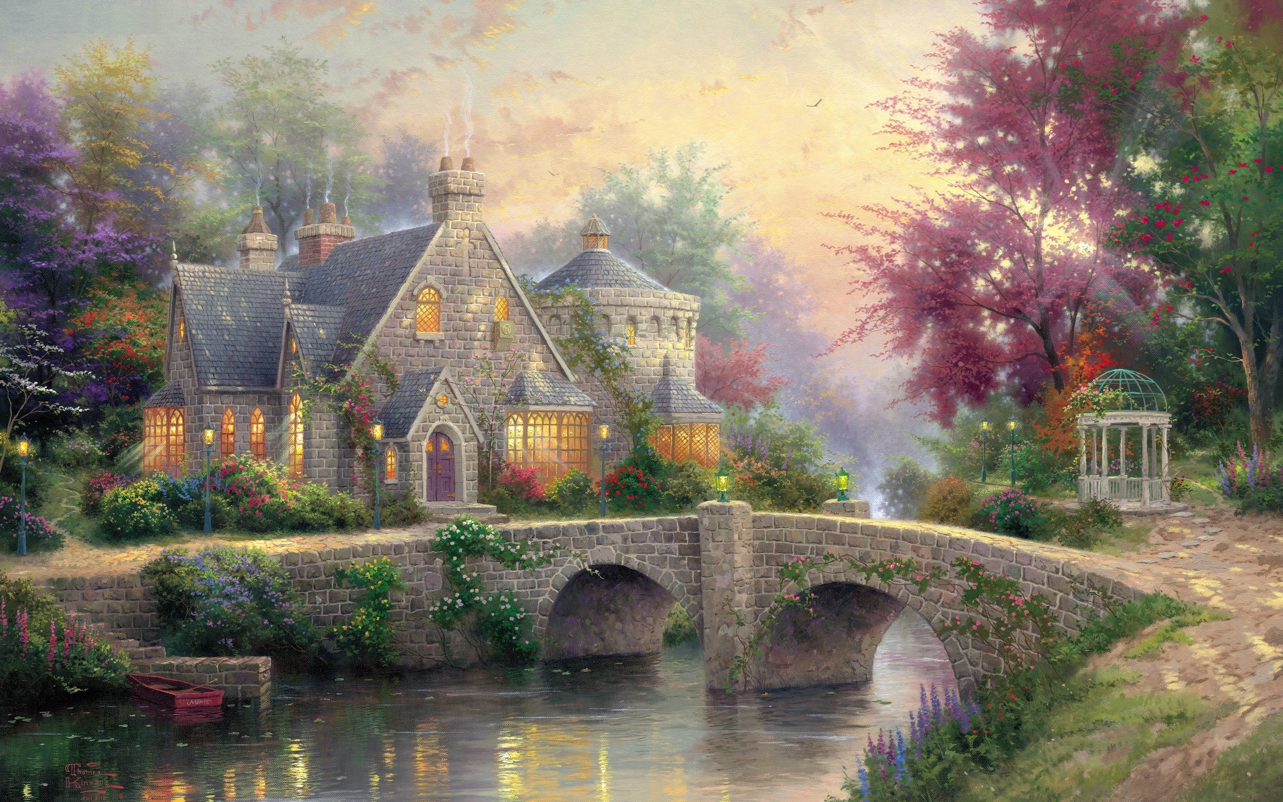 Download mobile wallpaper Pictures, Houses, Bridges for free.