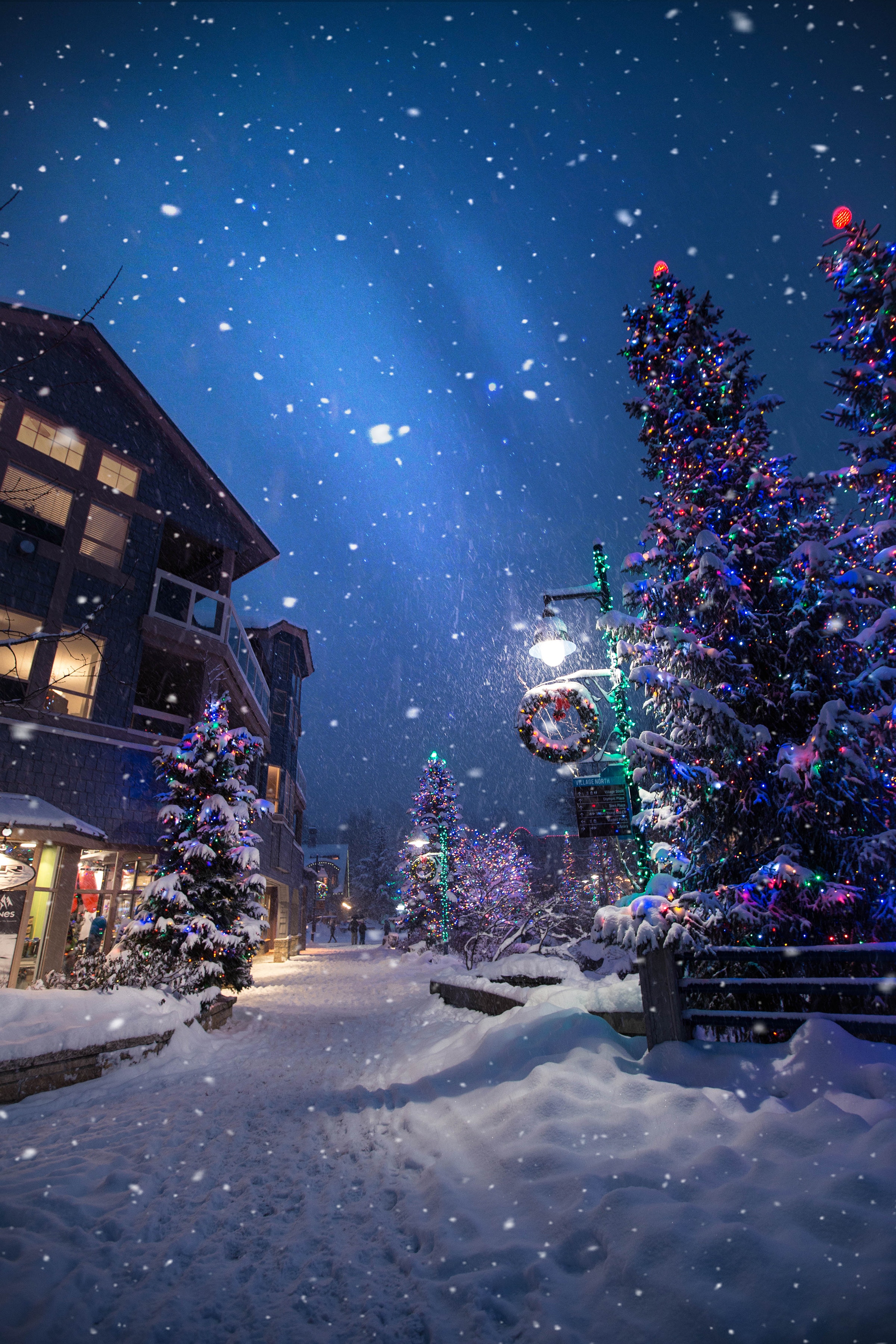 snowfall, holidays, new year, christmas, winter, mood, street High Definition image