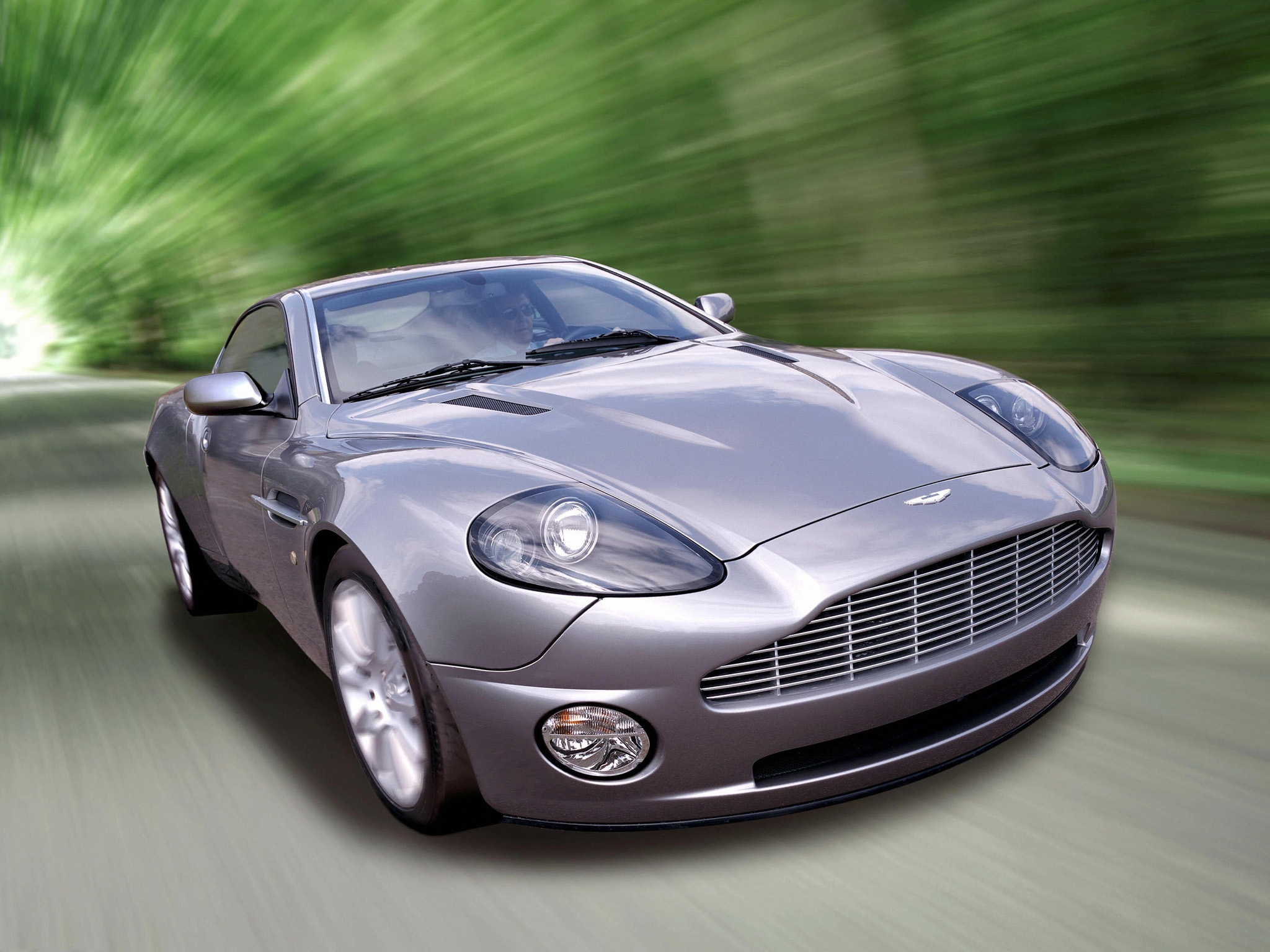 android speed, auto, lilac, aston martin, cars, front view, v12, vanquish, 2001