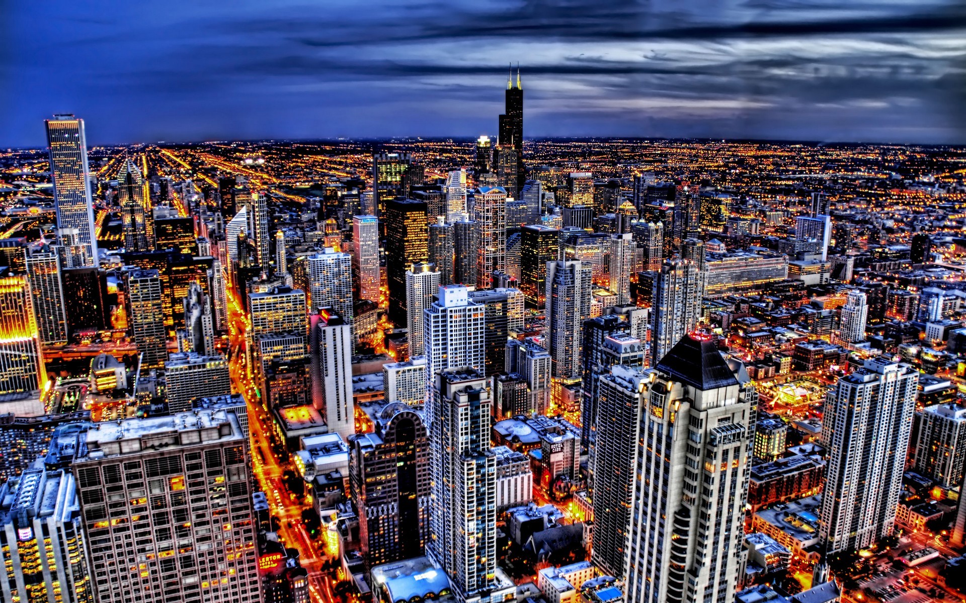 chicago, man made, building, city, light, metropolis, skyline, cities