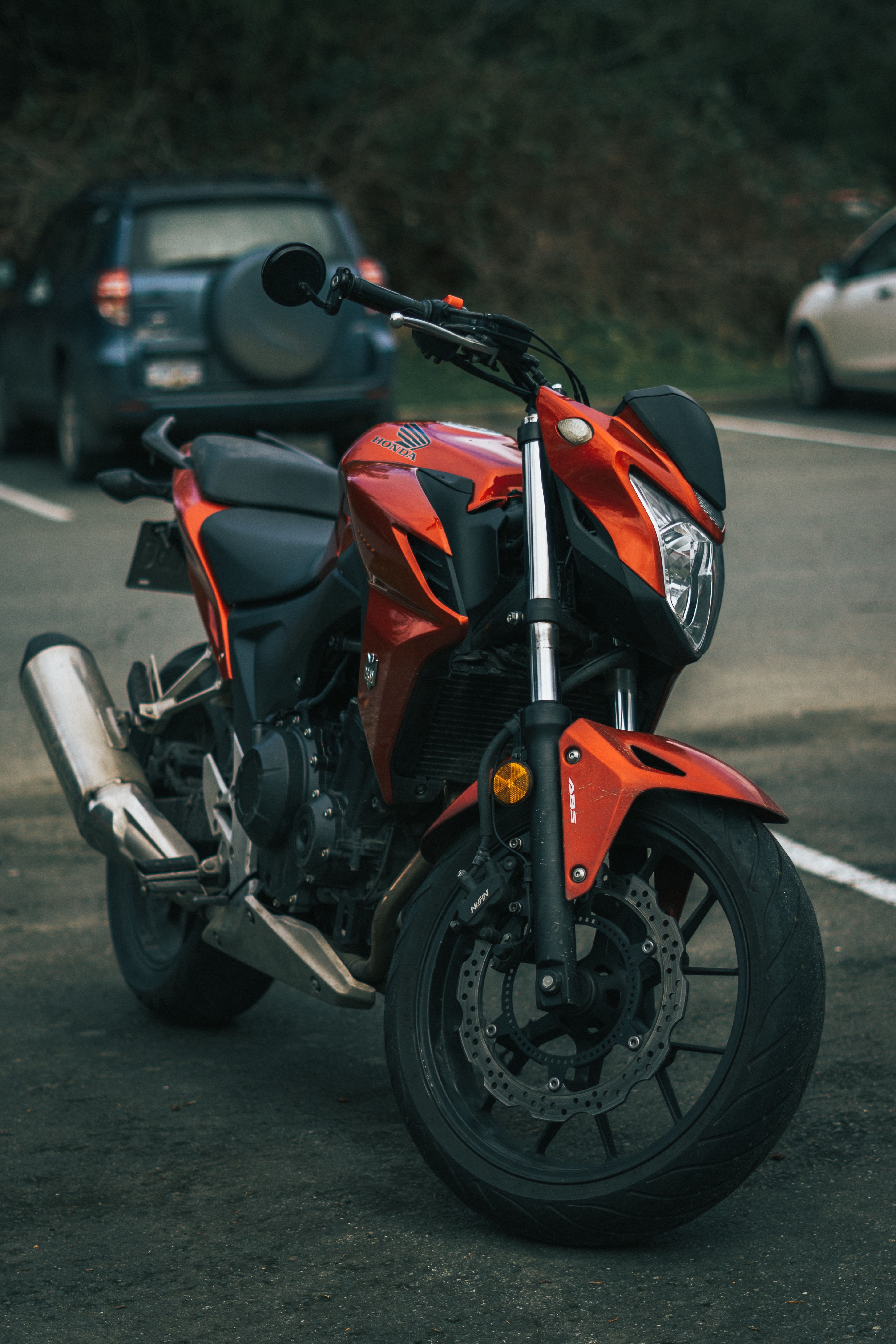 motorcycles, bike, honda, black, red, motorcycle 4K Ultra