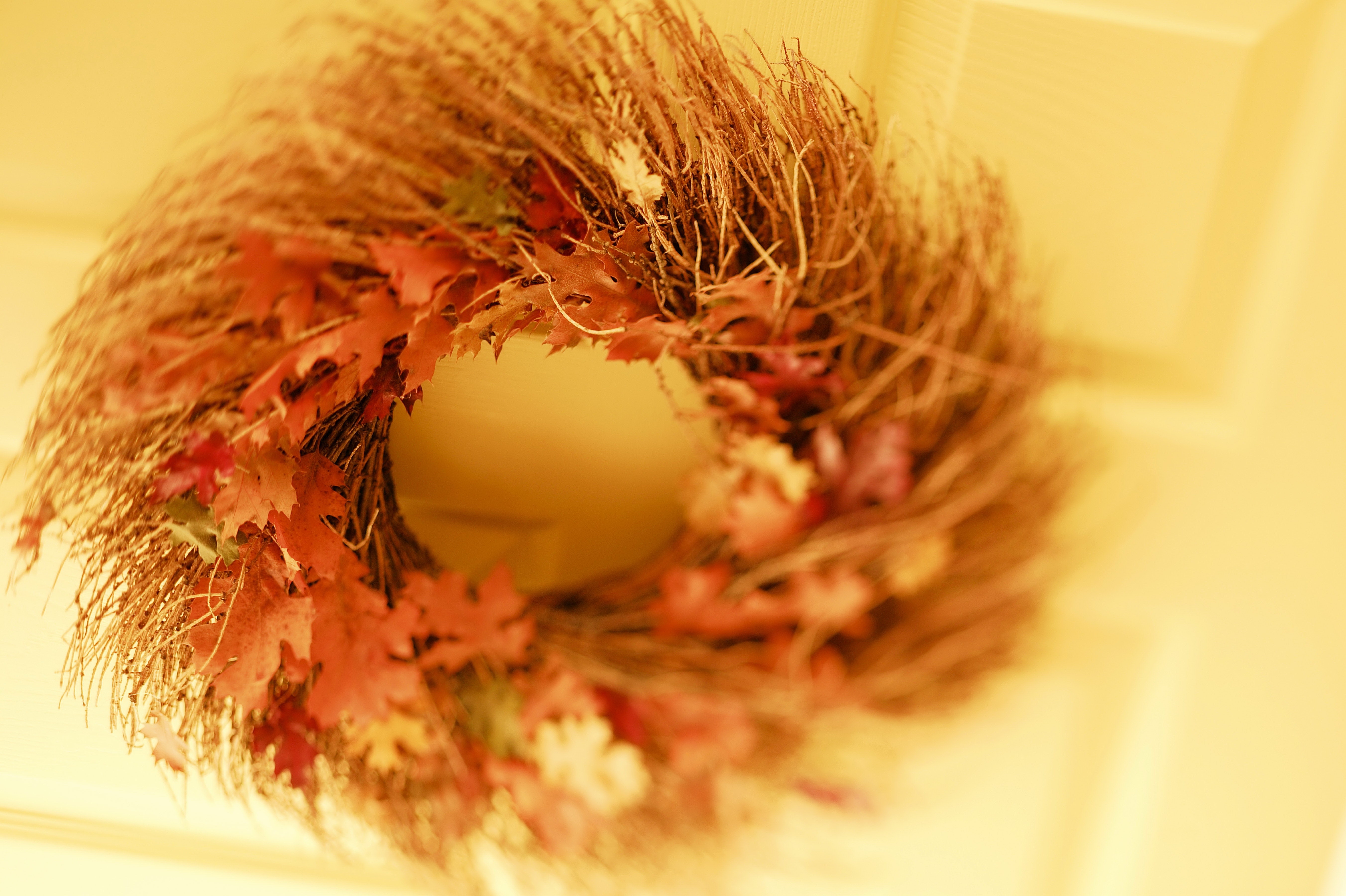 Download mobile wallpaper Wreath, Miscellaneous, Miscellanea, Autumn, Leaves for free.