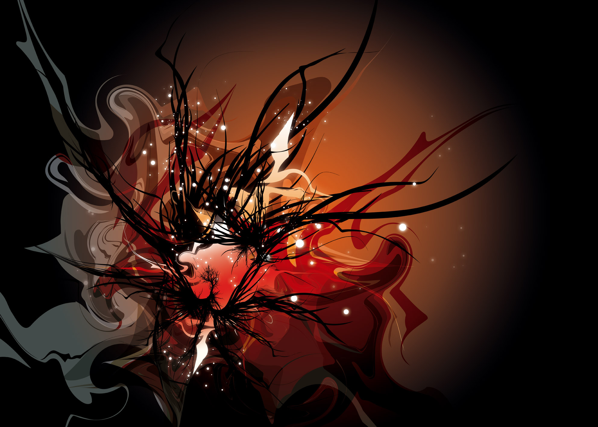 abstract, red, black, cgi, colors HD wallpaper