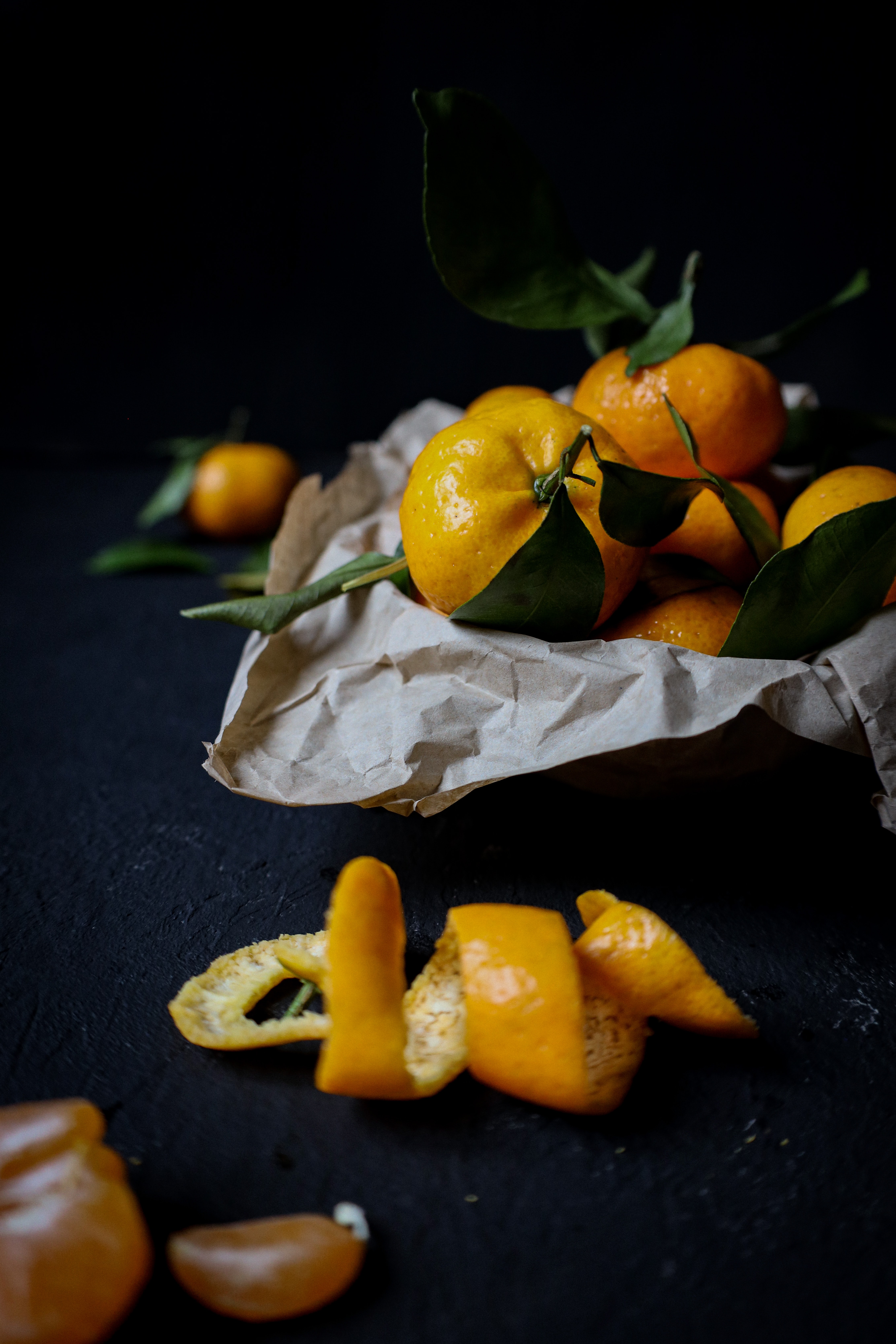 fruits, food, tangerines, orange, citrus phone wallpaper