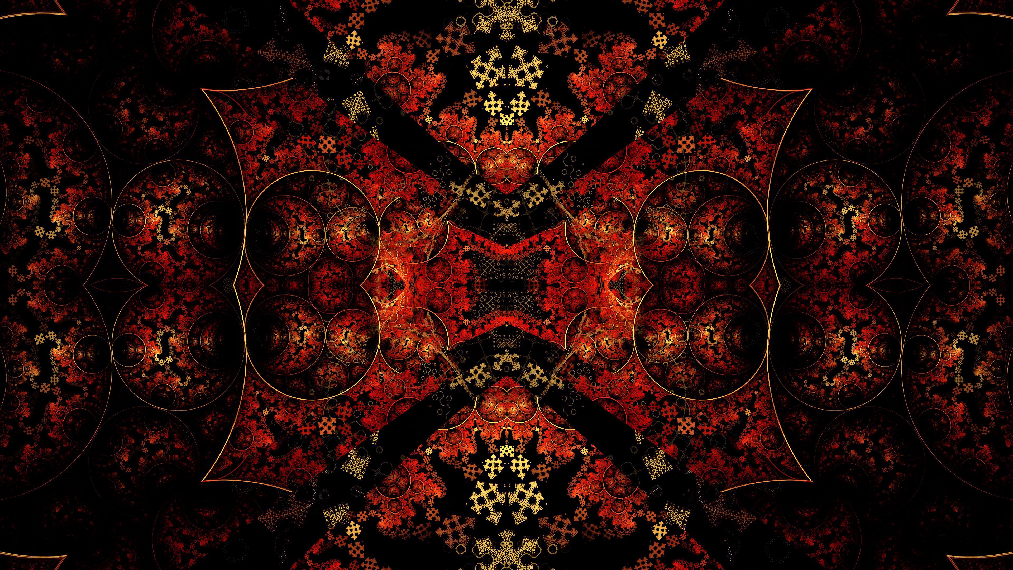 Download mobile wallpaper Kaleidoscope, Pattern, Abstract, Dark for free.
