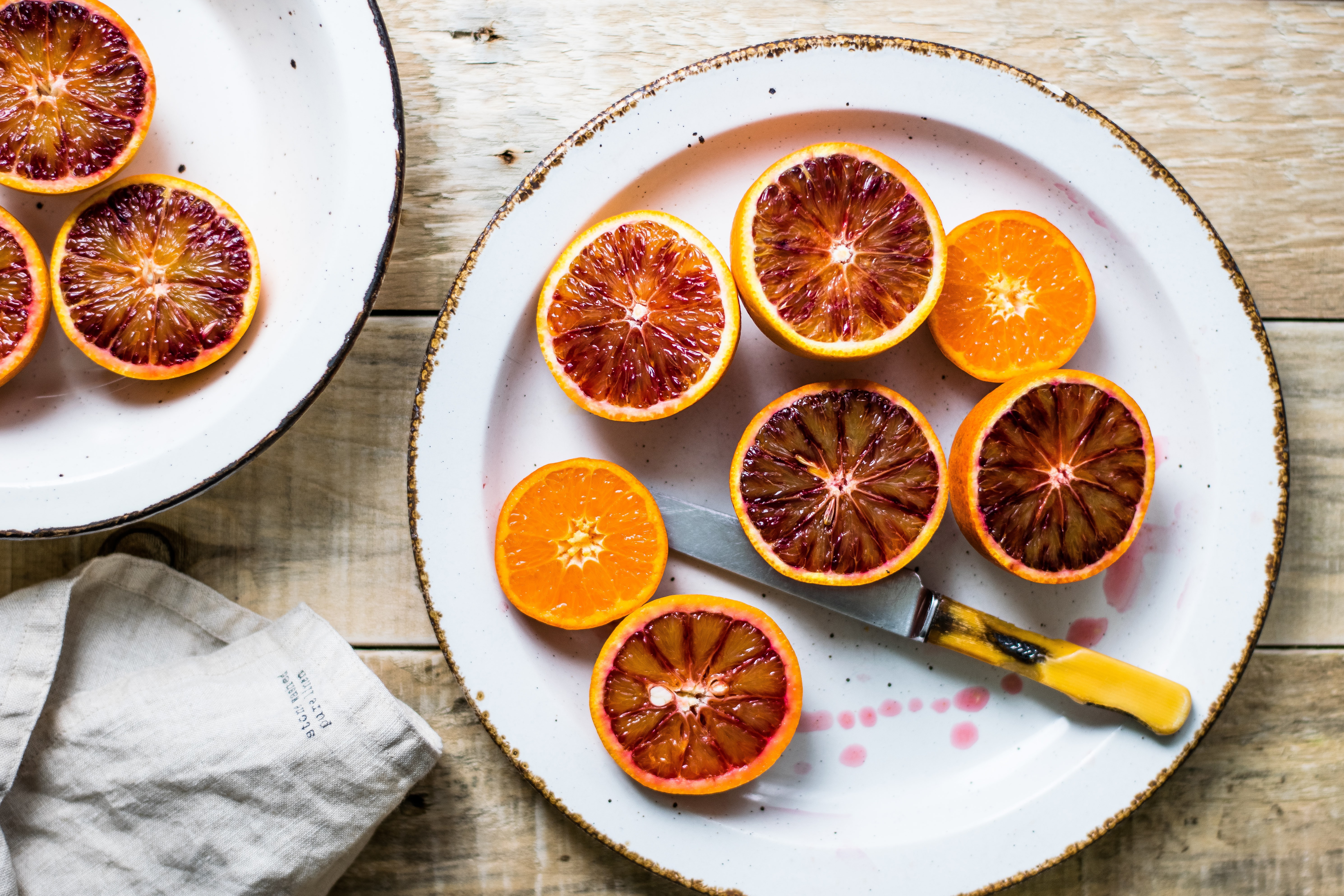 Download PC Wallpaper food, orange, fruit, knife, mandarin, orange (fruit), plate, fruits