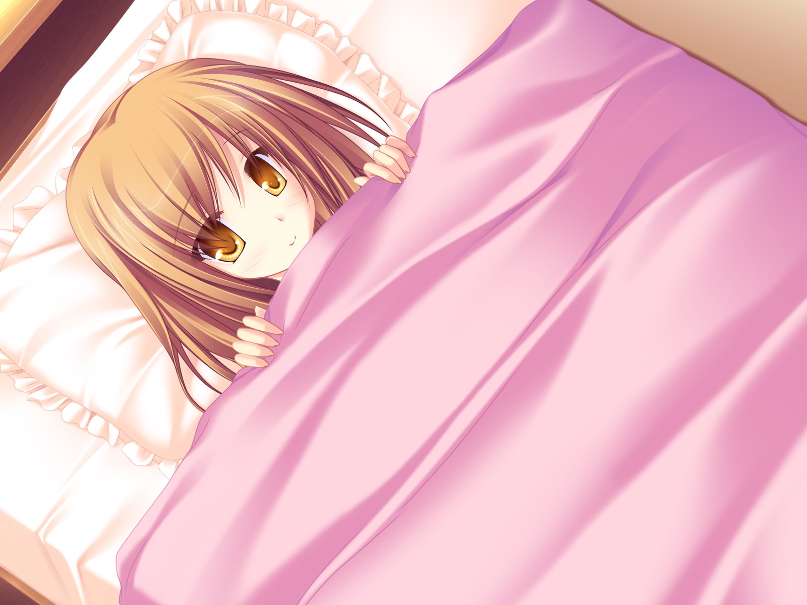 Аниме девушка под одеялом