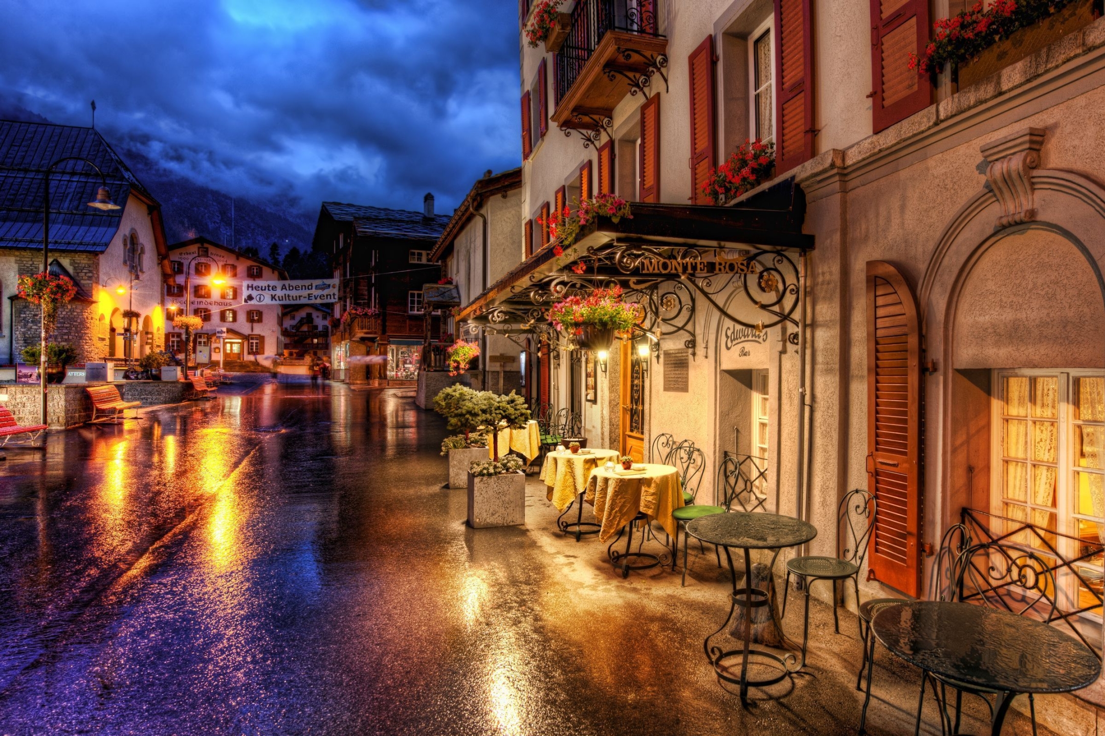 photography, place, road, zermatt, switzerland, hdr, town, building wallpaper for mobile
