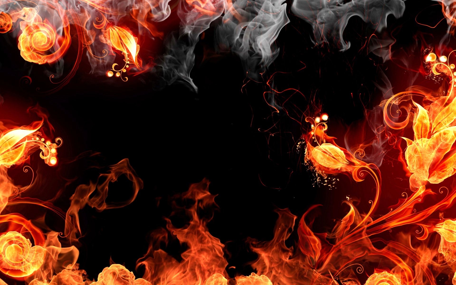 Download mobile wallpaper Flowers, Fire, Background for free.