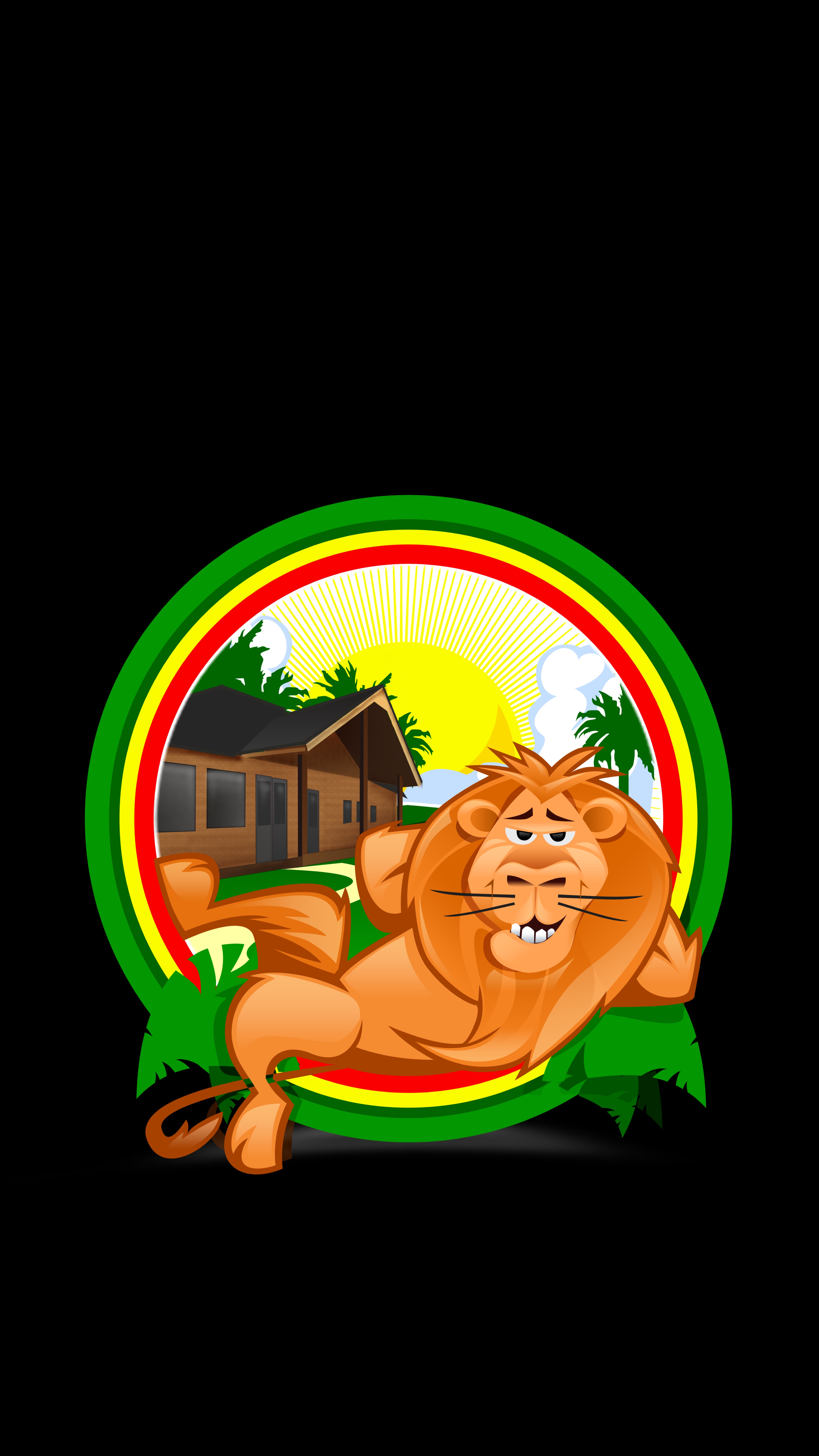 Download mobile wallpaper Rest, Relaxation, Tropics, Lion, Vector, Funny for free.