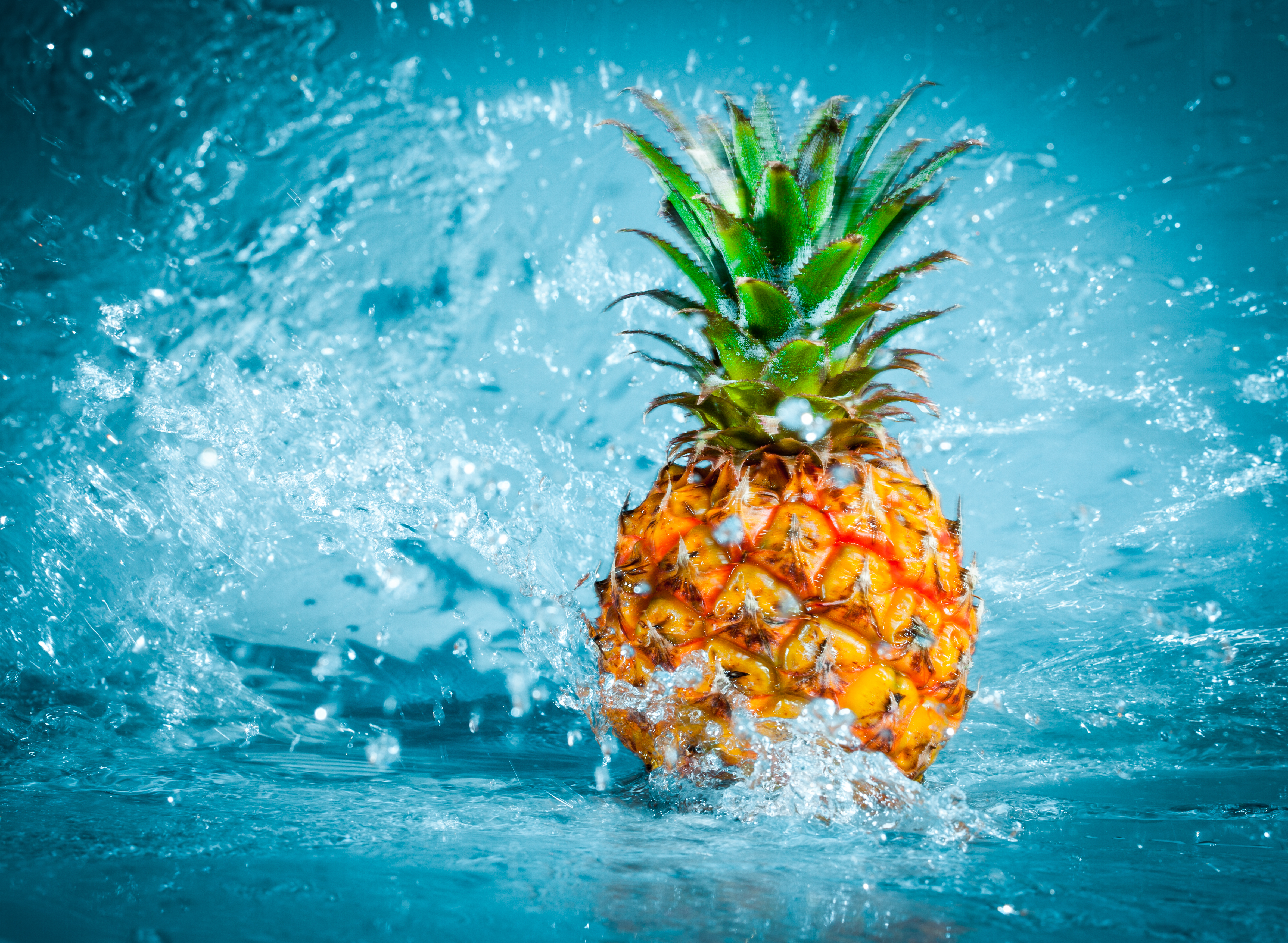 fruits, splash, food, pineapple, fruit, water Desktop home screen Wallpaper