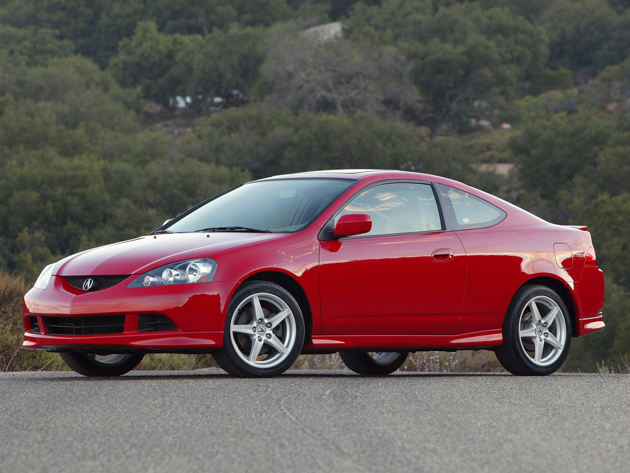 Free HD auto, nature, trees, acura, cars, red, asphalt, side view, style, rsx, akura