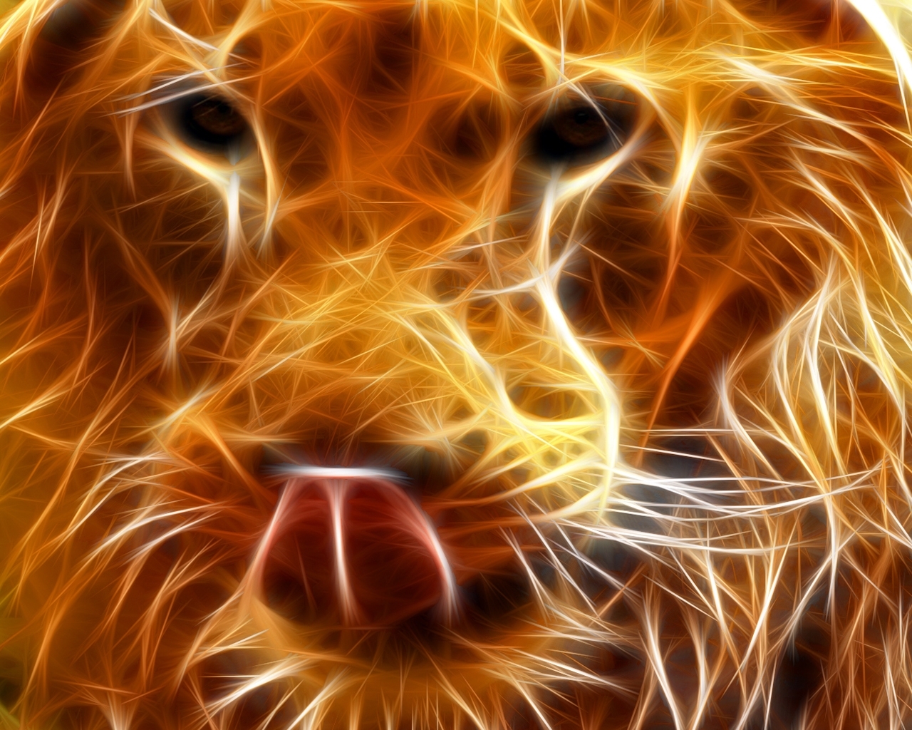 Download mobile wallpaper Animals, Art, Lions for free.