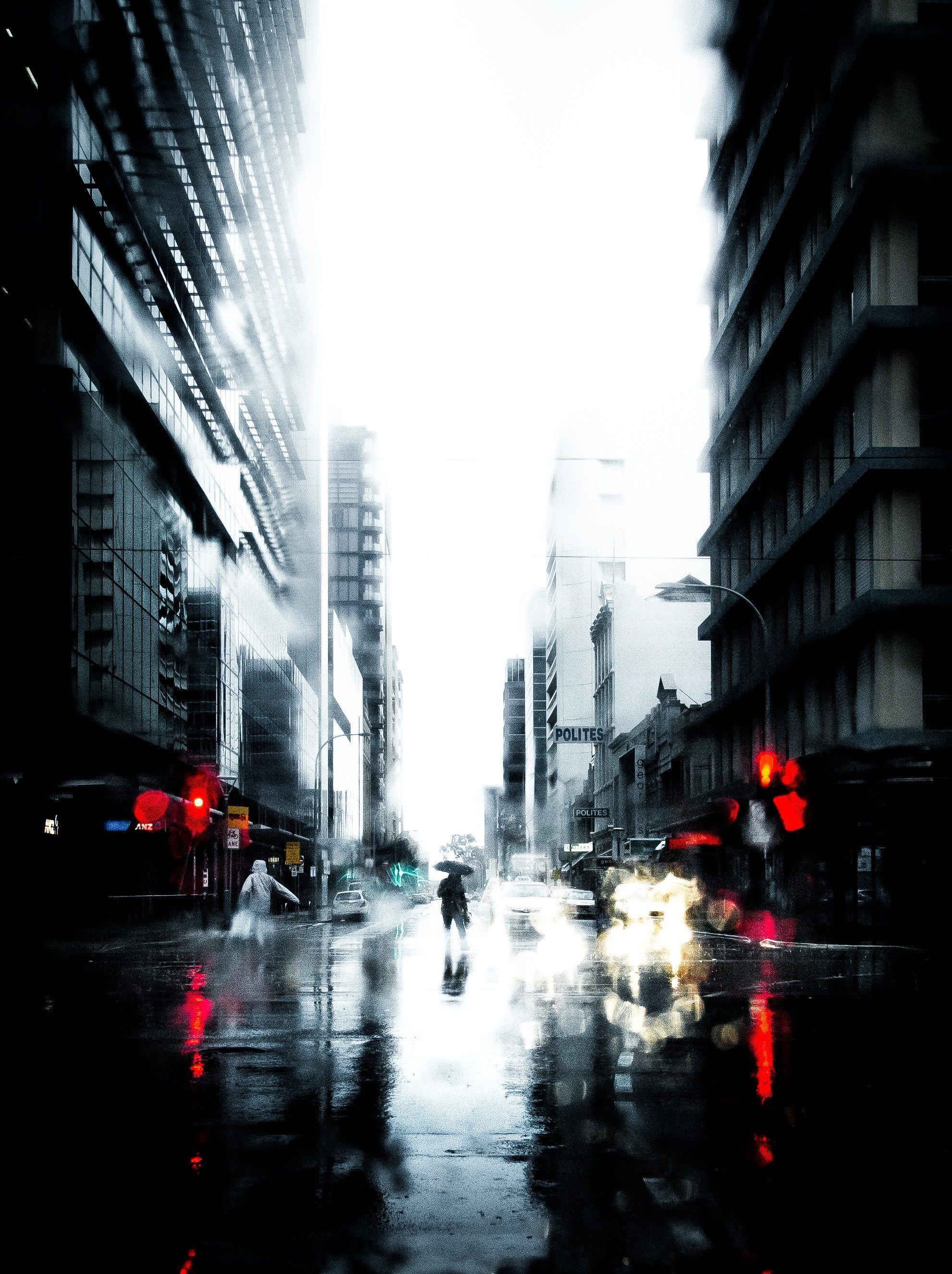 Free download wallpaper Cities, City, Silhouette, Loneliness, Rain on your PC desktop