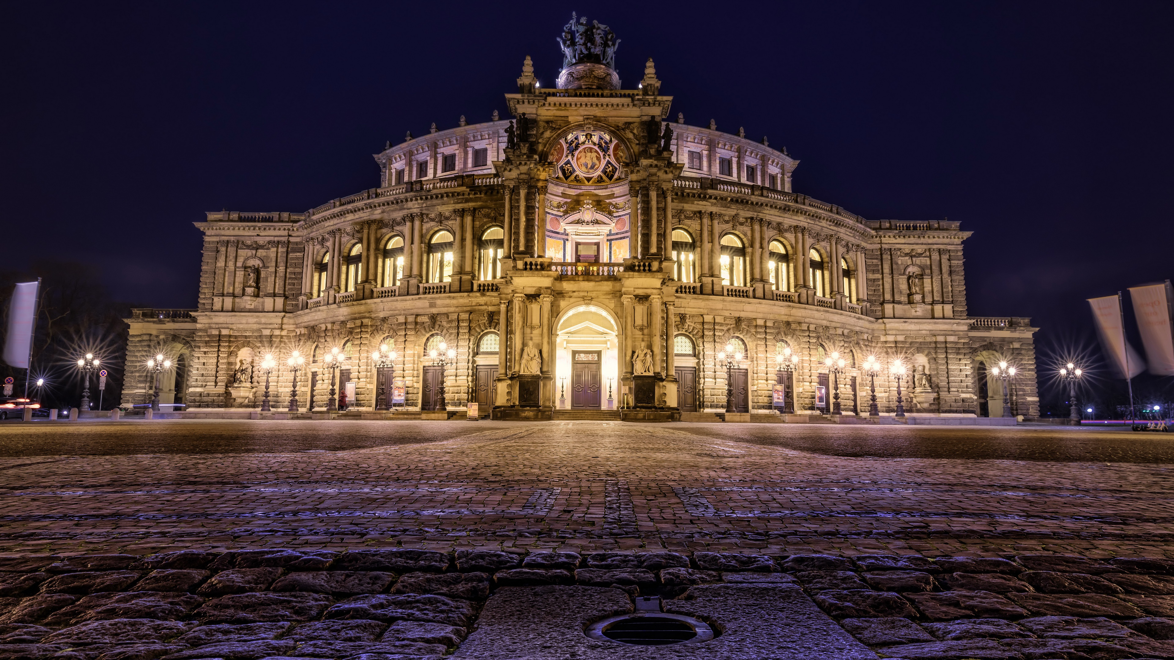 man made, opera house, dresden, germany, saxony wallpaper for mobile