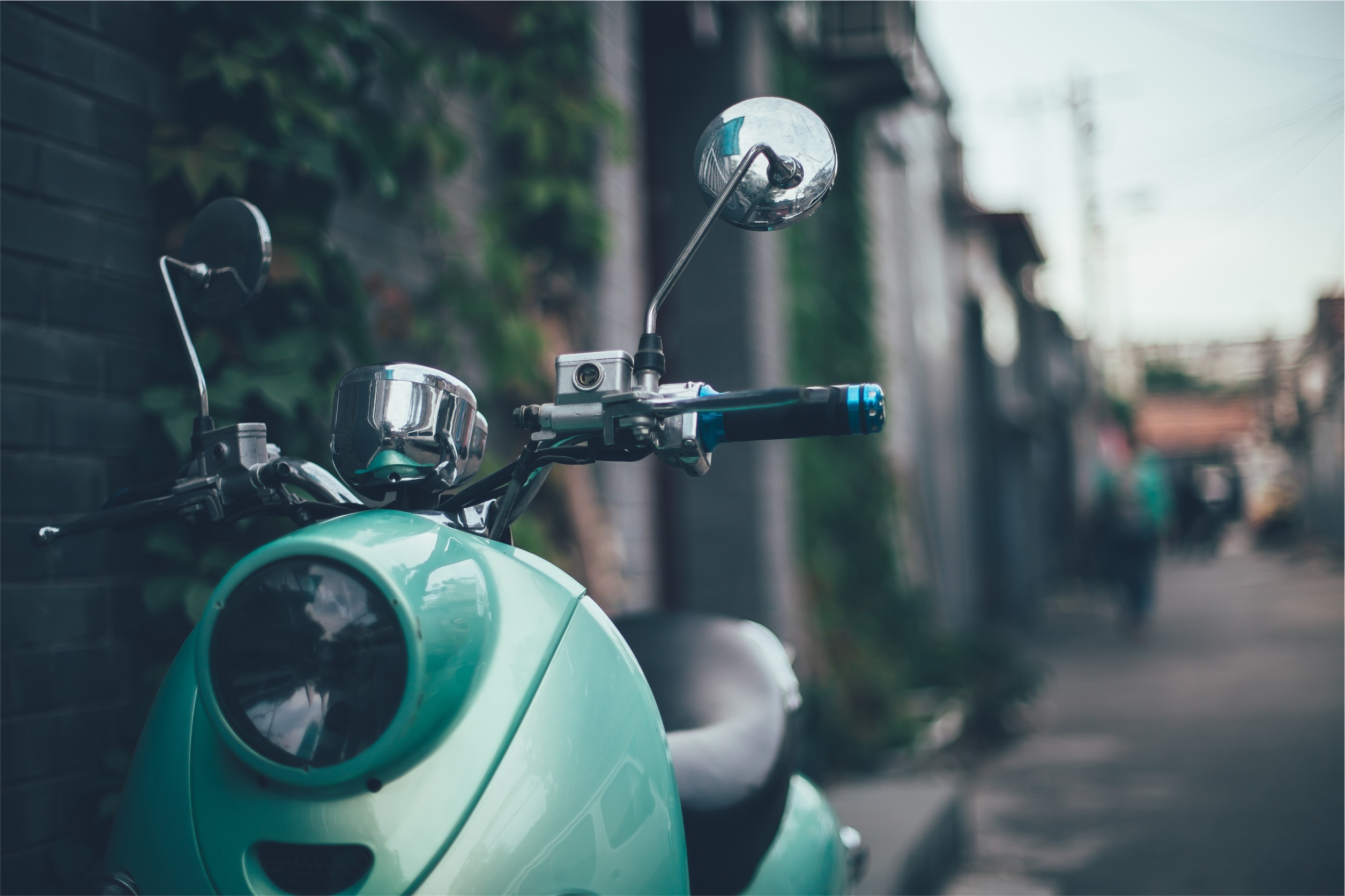 scooter, mint, motorcycles, retro, moped, vespa HD wallpaper