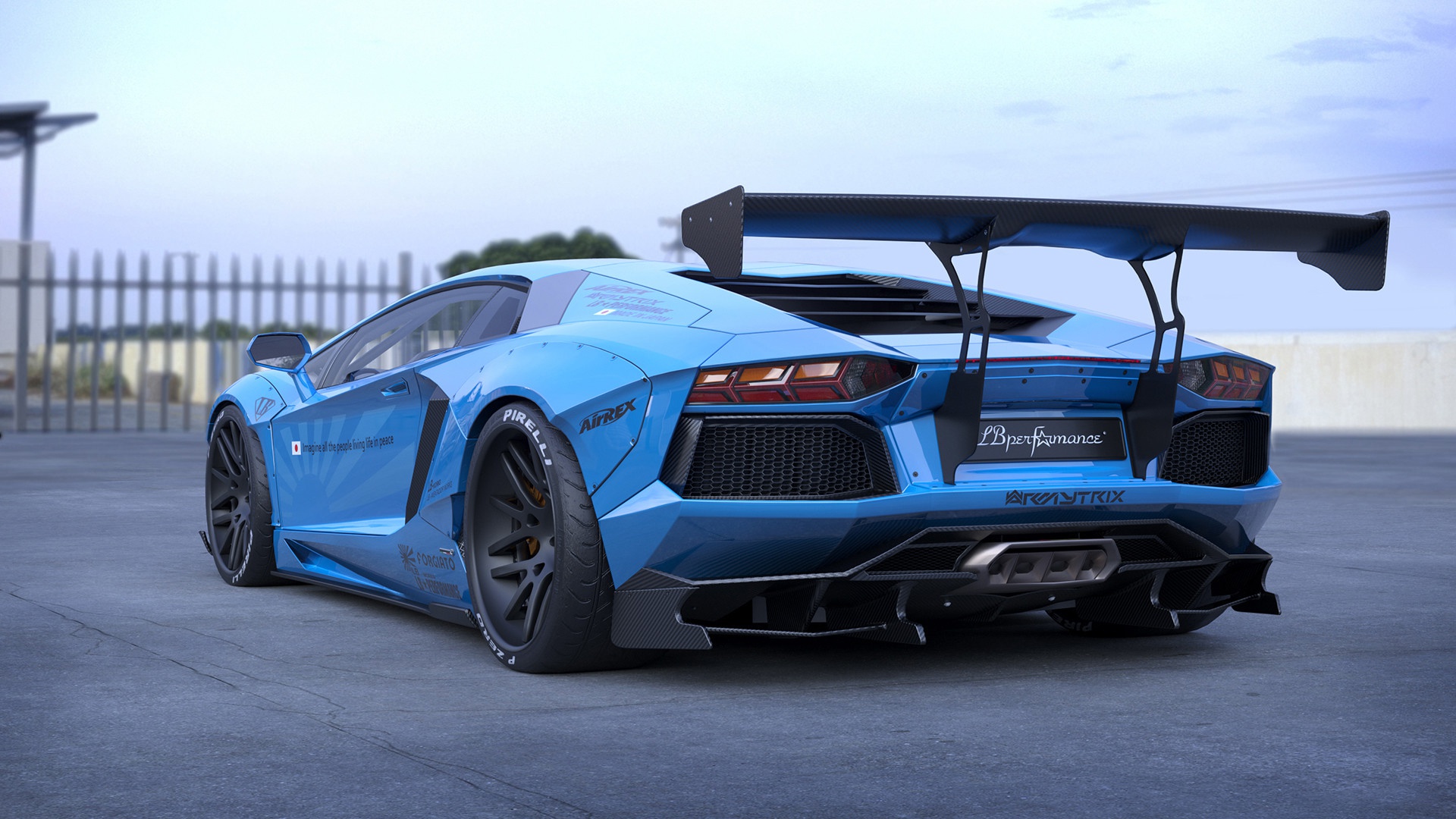 Lamborghini Aventador Blue 4k