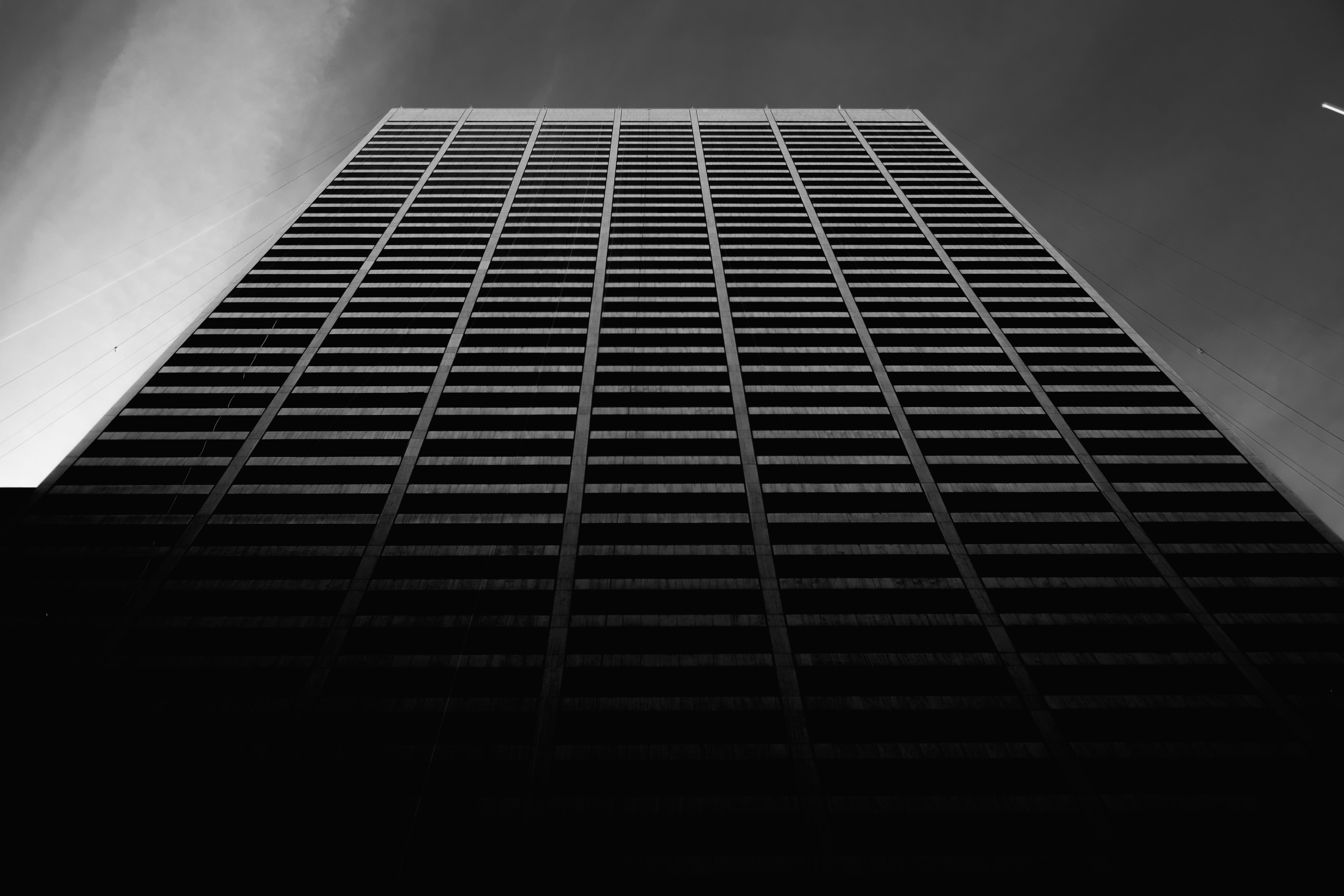 Download background bw, black, building, chb, facade, bottom view