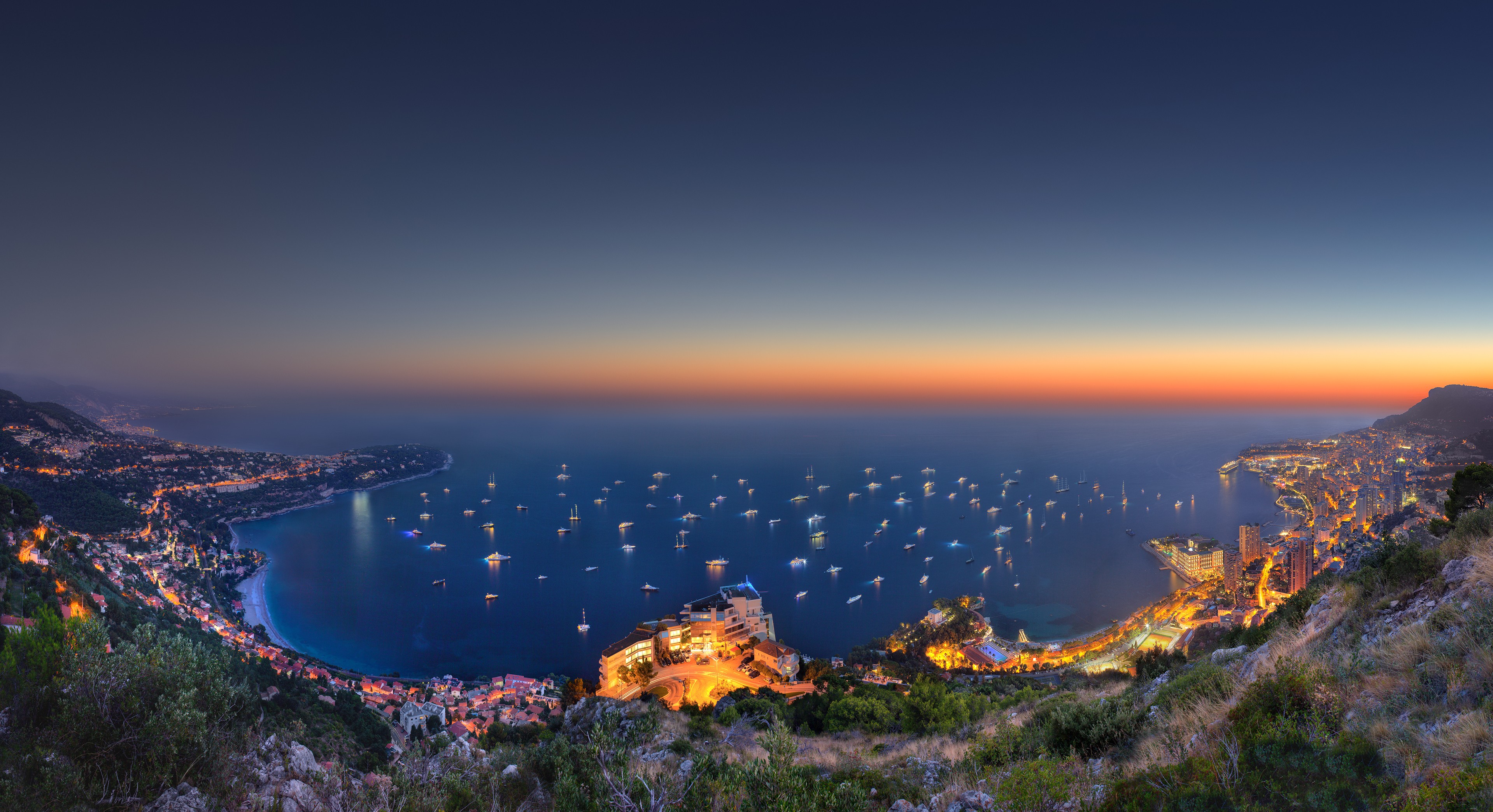Laden Sie das Übernachtung, Städte, Blick Von Oben, Monaco, Yachtmesse 2014-Bild kostenlos auf Ihren PC-Desktop herunter