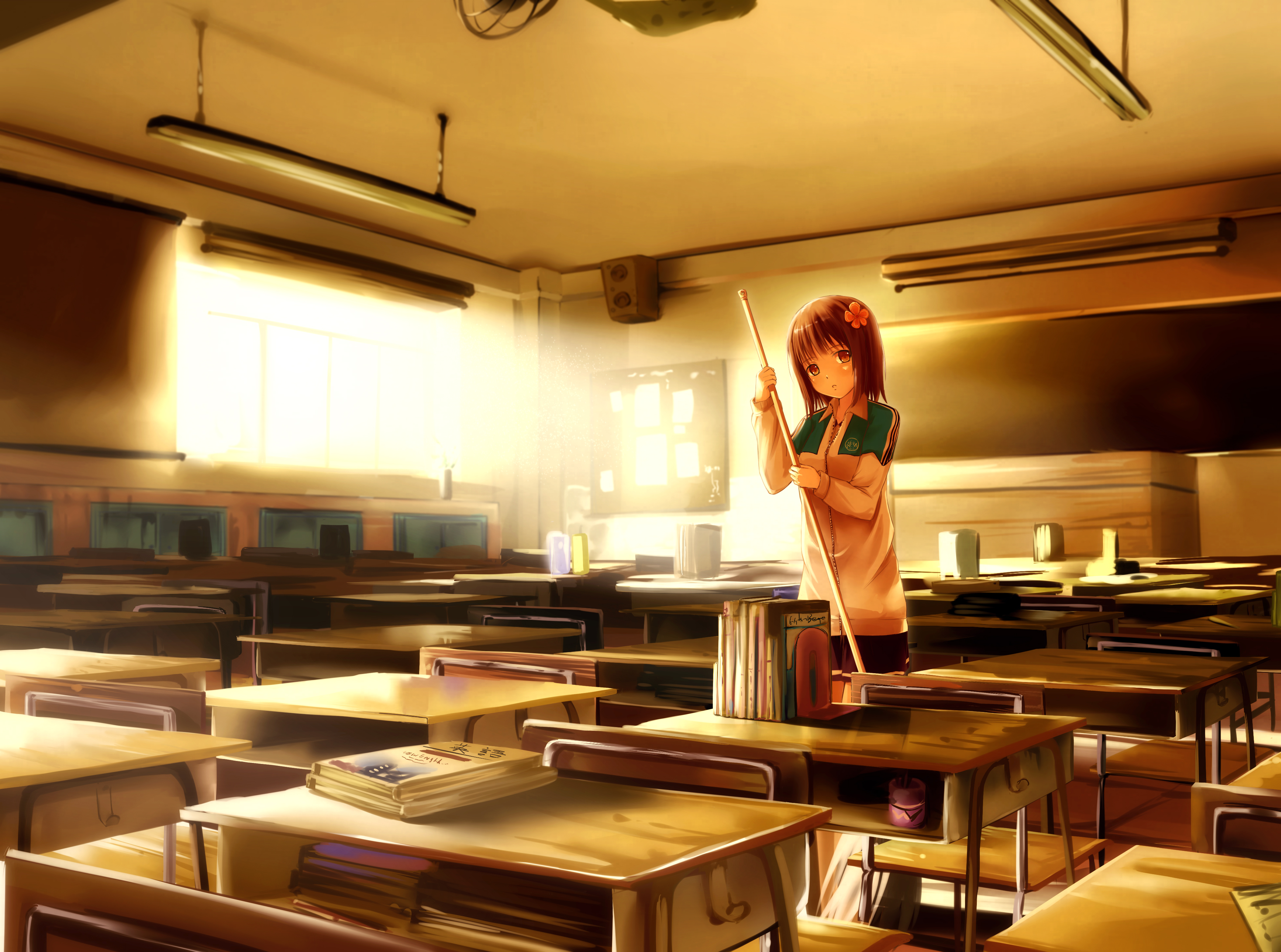 anime, girl, school