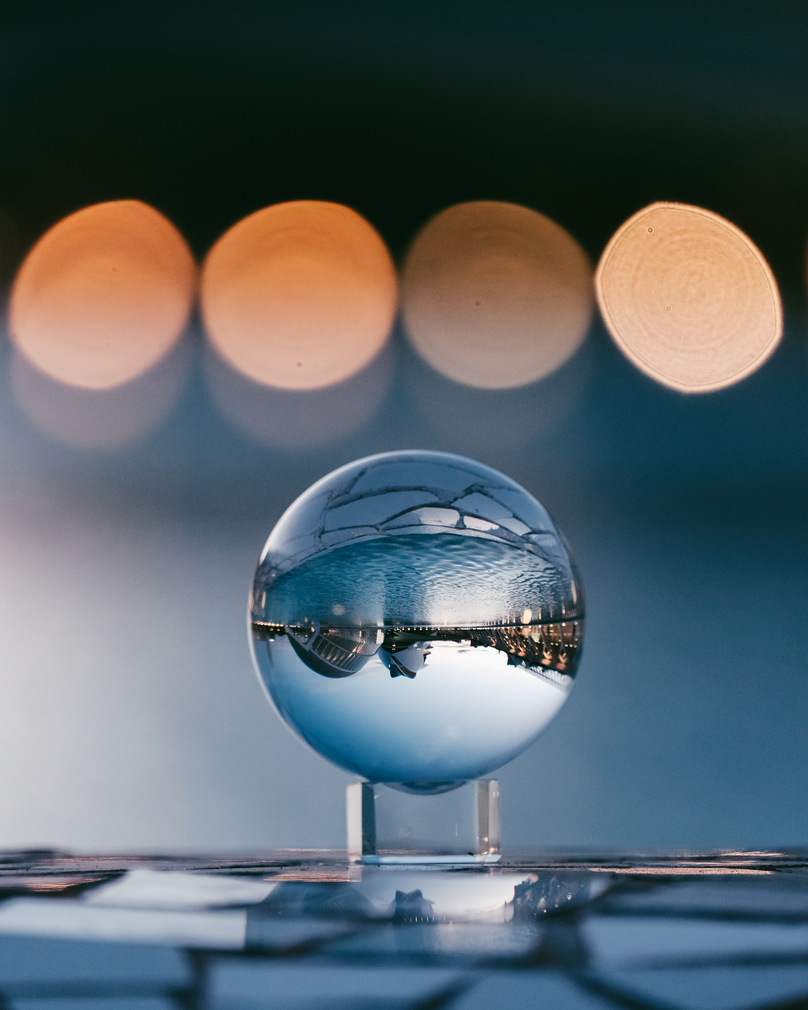 boquet, smooth, reflection, macro, blur, glass, ball, bokeh, sphere