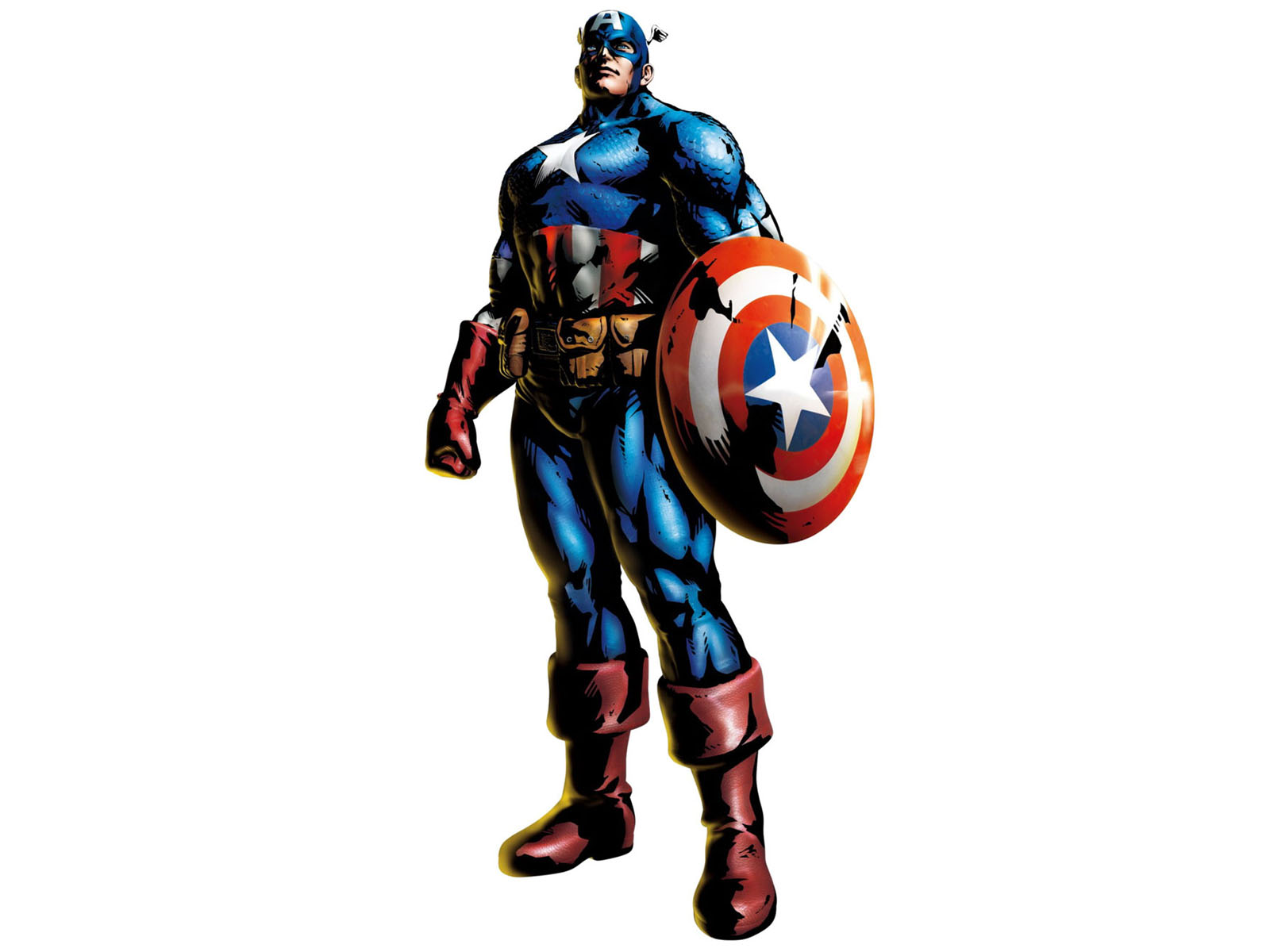 Герои Марвел Капитан Америка на белом фоне