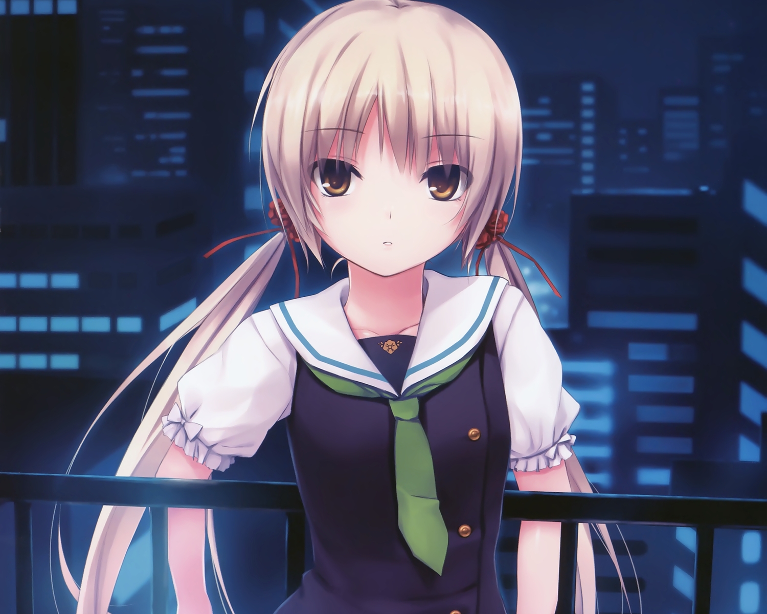 blonde, anime, city, evening, girl images