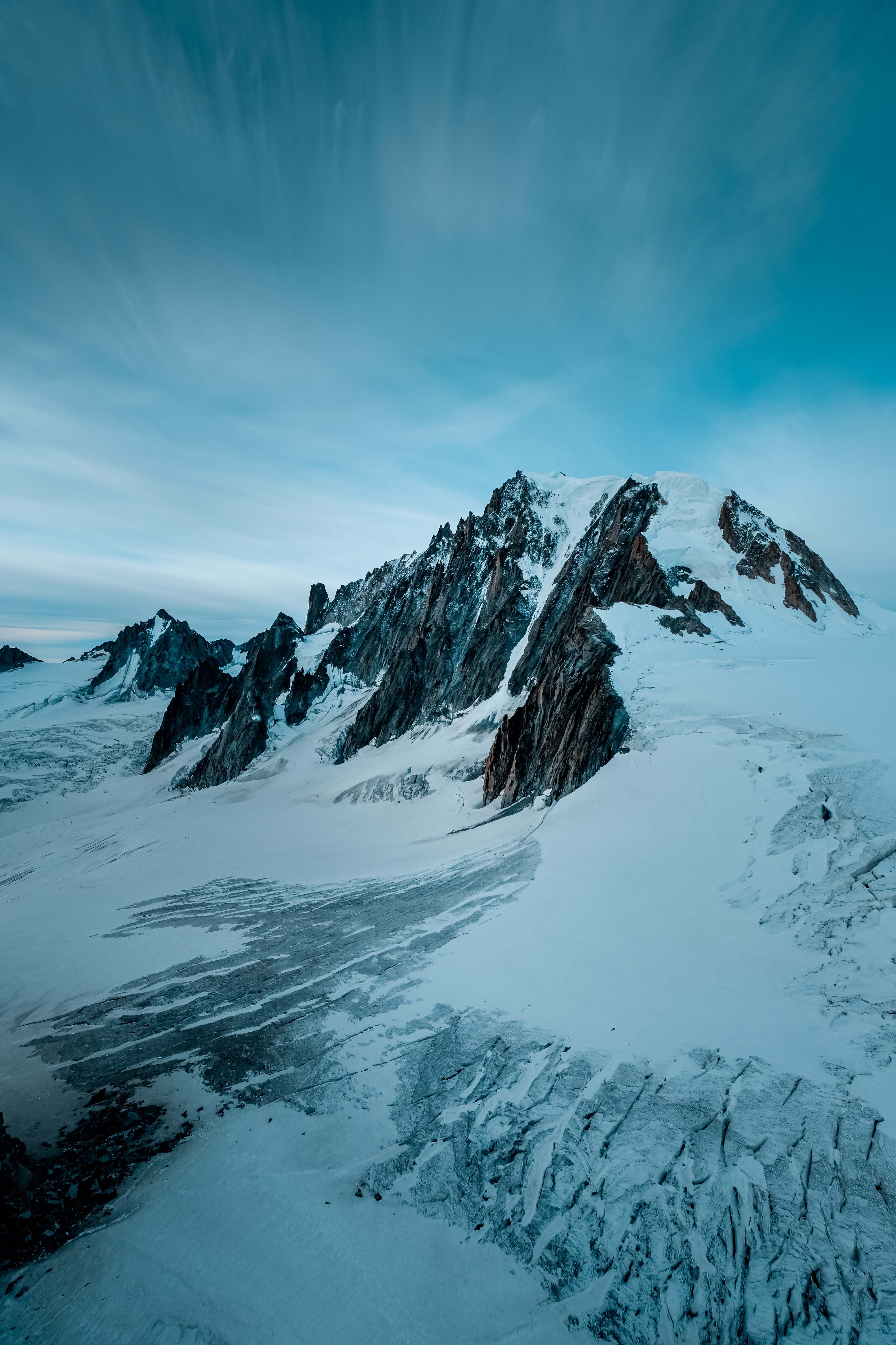 tops, nature, landscape, mountains, snow, vertex, snow covered, snowbound Phone Background