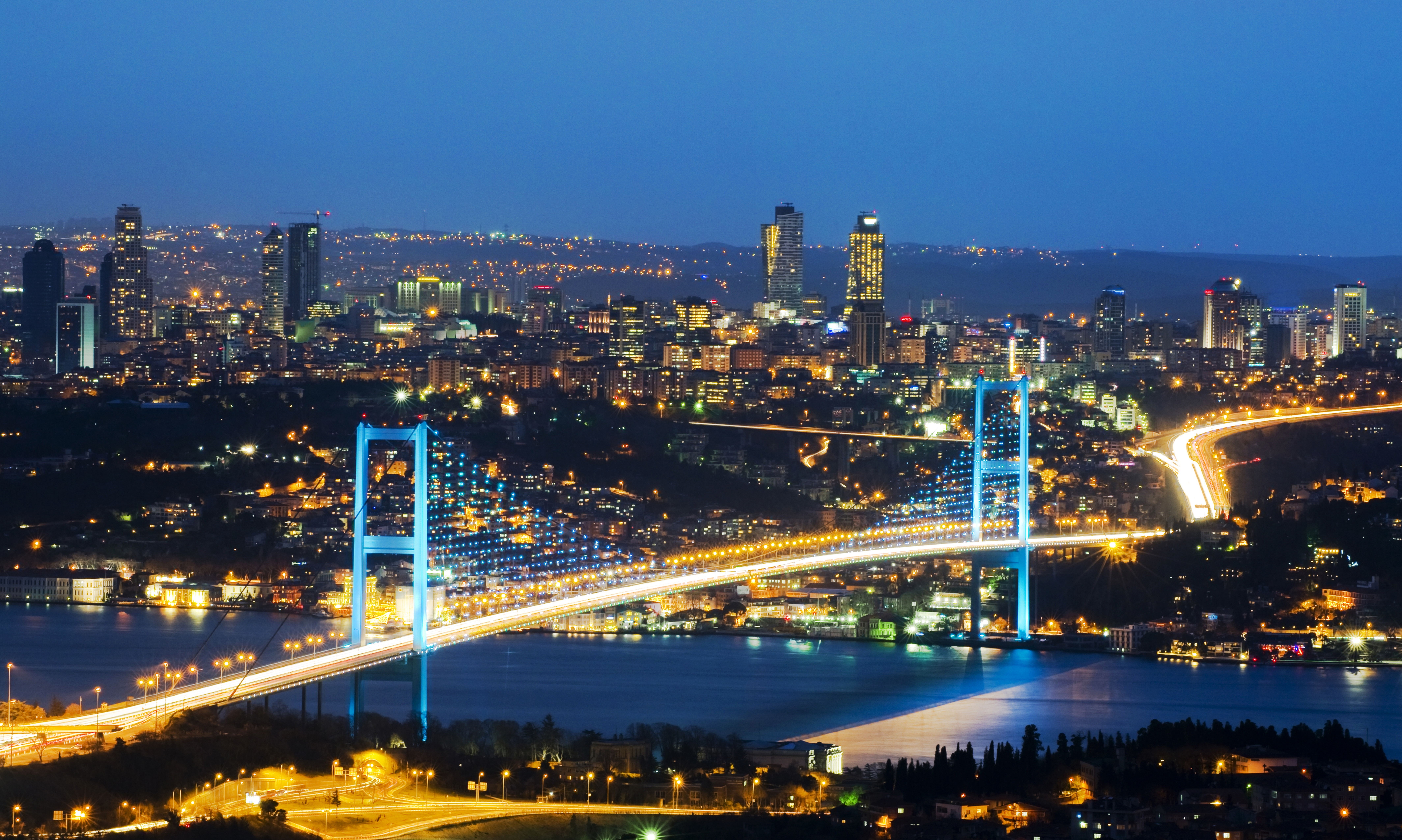 turkey, man made, bosphorus bridge, bosphorus, istanbul, night, bridges Aesthetic wallpaper